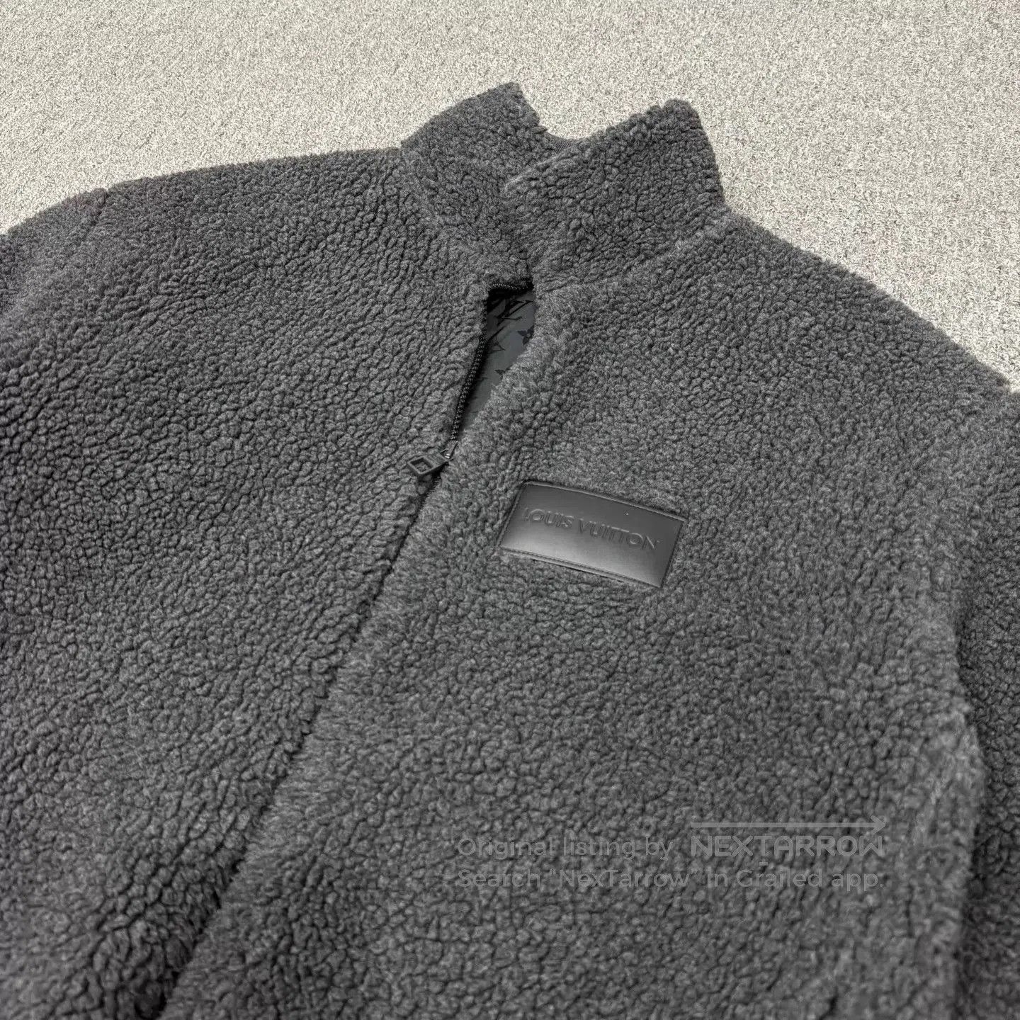 Louis Vuitton Gray Fuzzy Zip-Up Bomber Jacket Size L. Size US L / EU 52-54 / 3 - 3 Thumbnail
