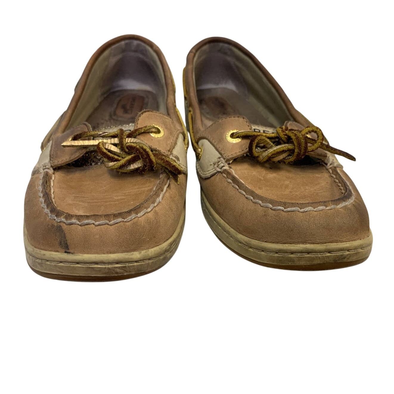 Sperry Sperry US 9.5 Sparkle Gold Leather Topsiders Boat Shoes Size US 9.5 / IT 39.5 - 4 Thumbnail