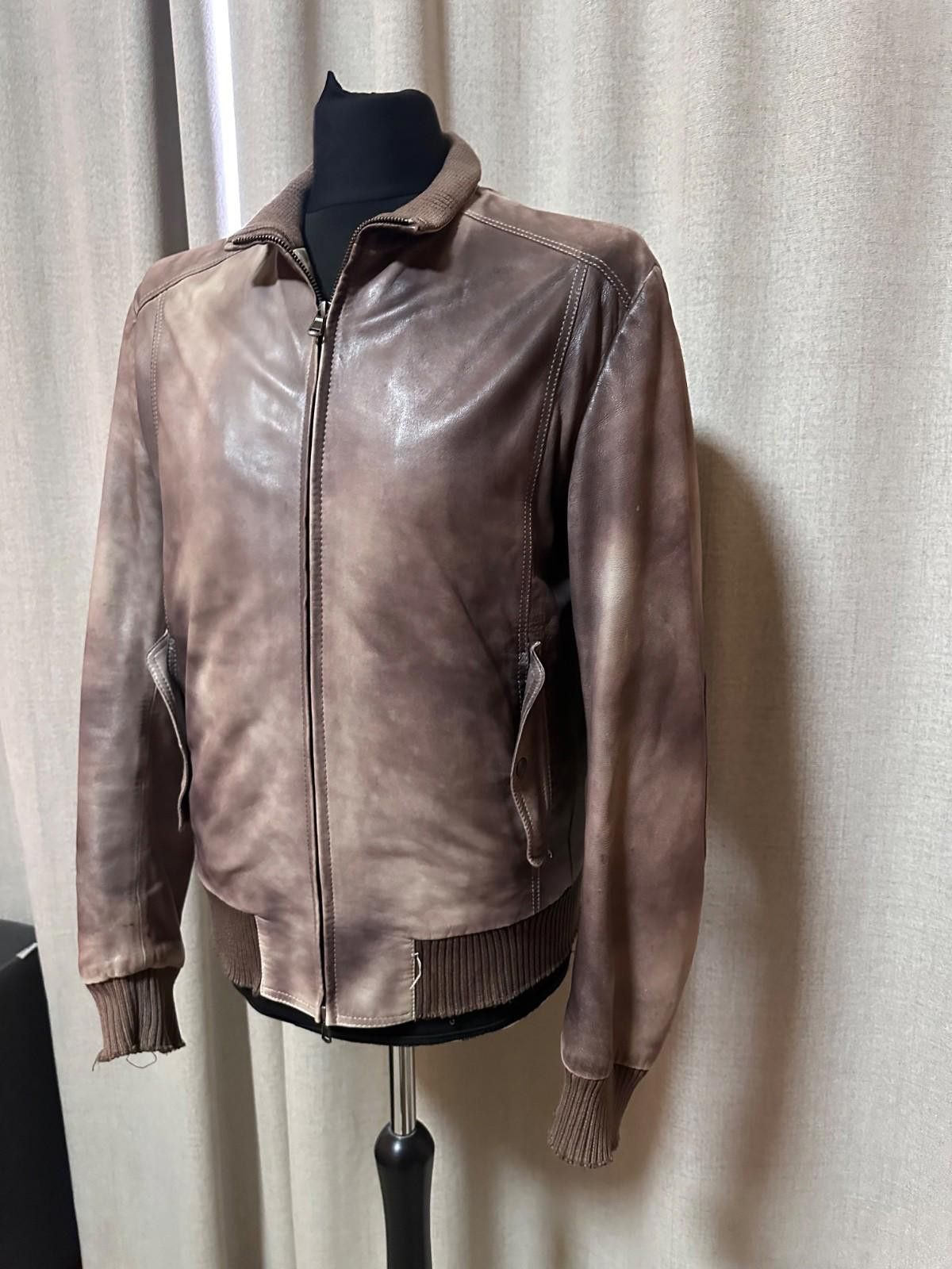 Gimo's Gimo’s GMS-75 Mens Leather Jacket Italian Luxury Brown Sz L Size US L / EU 52-54 / 3 - 4 Thumbnail
