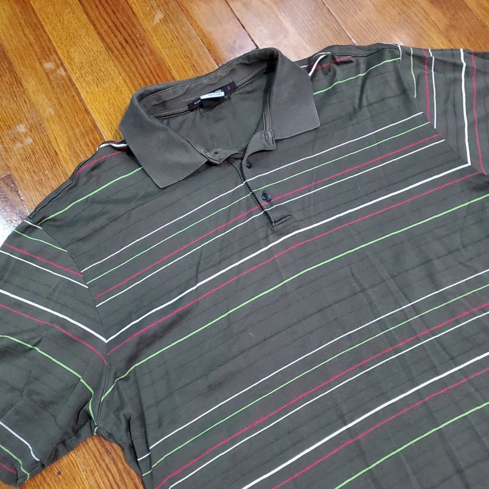 Nike VINTAGE Nike Dri-Fit Tiger Woods Collection Polo Shirt Mens L Brown Striped Size US L / EU 52-54 / 3 - 2 Thumbnail