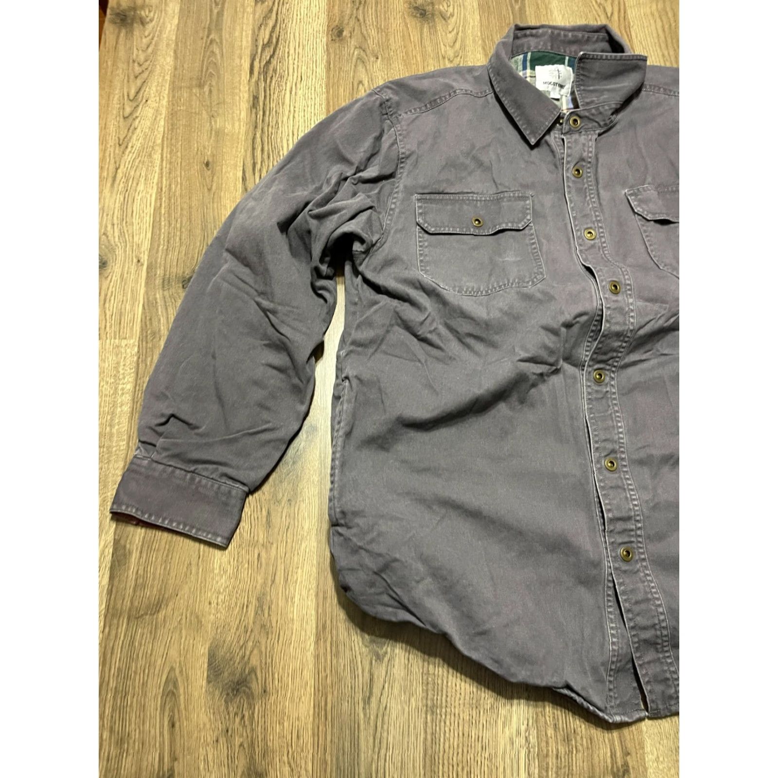 Vintage MOCOTONO Jacket Men's Large Gray Fleece Lined Button Up Snap Size US L / EU 52-54 / 3 - 3 Thumbnail