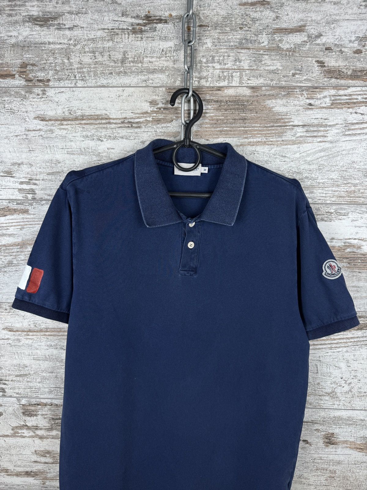 Moncler Mens Vintage Moncler polos garment dye luxury T-shirt tee Size US M / EU 48-50 / 2 - 2 Thumbnail
