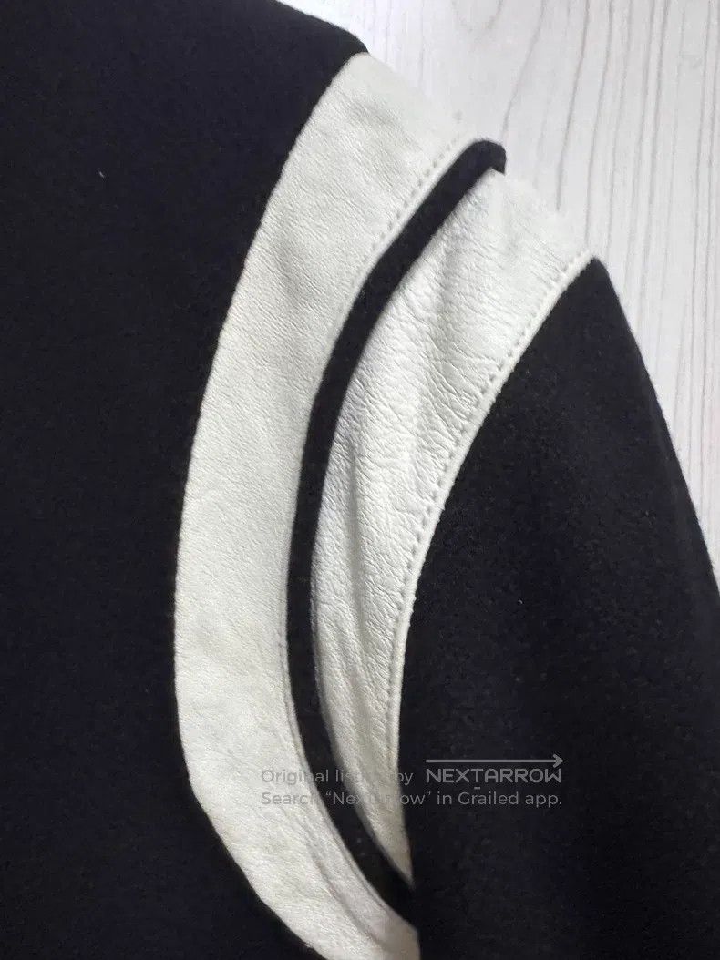 Saint Laurent Paris Saint Laurent Paris Black and White Leather Trim Wool Base Size US M / EU 48-50 / 2 - 3 Thumbnail