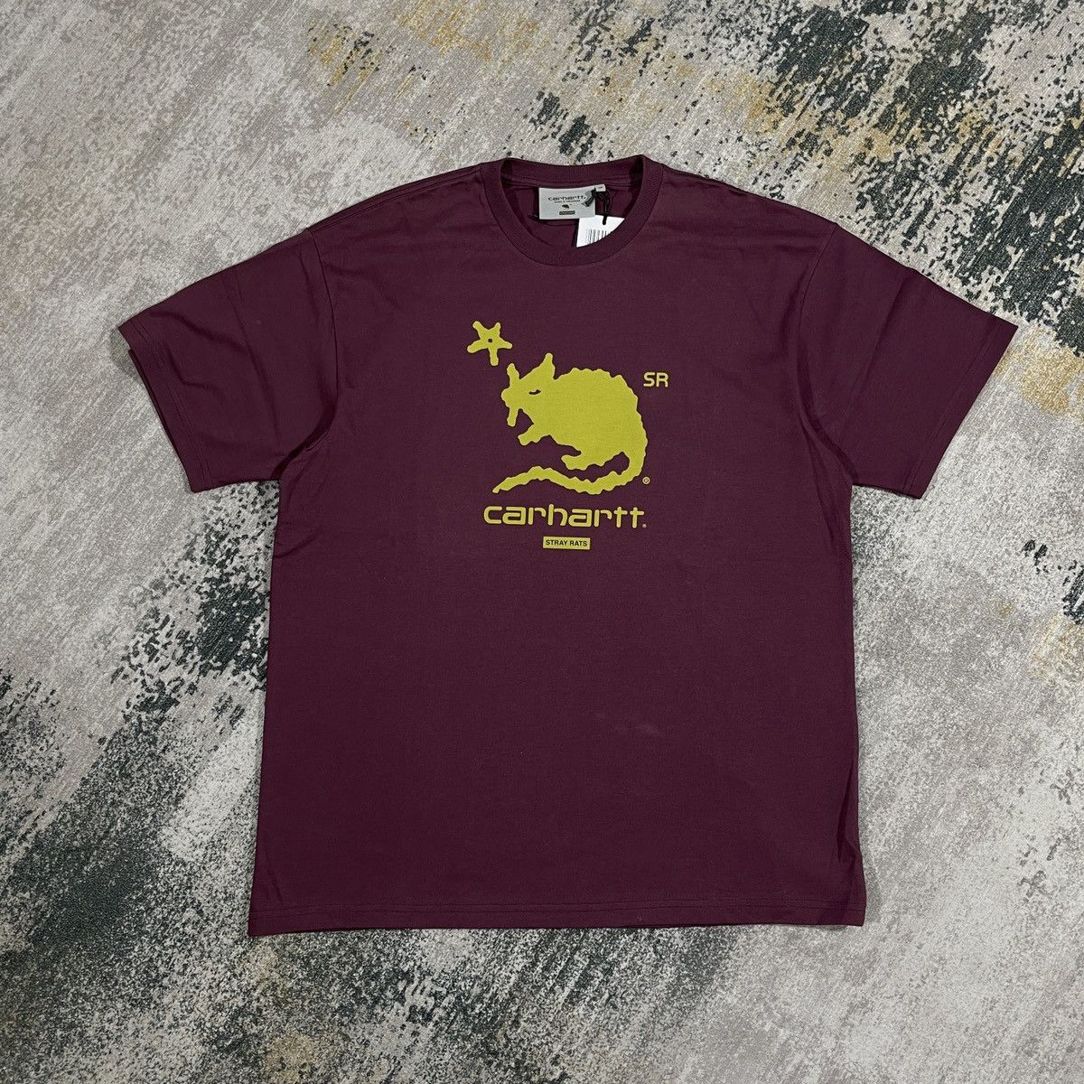 image of Carhartt Wonky Rat Logo Tee in Shiraz Red, Men's (Size Medium)