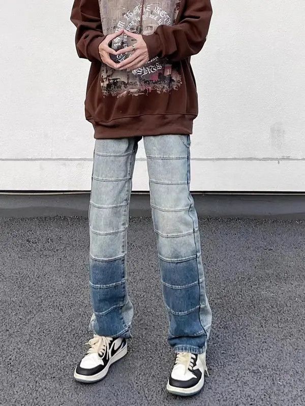 Other Vintage washed patchwork contrast jeans Size US 31 - 6 Thumbnail