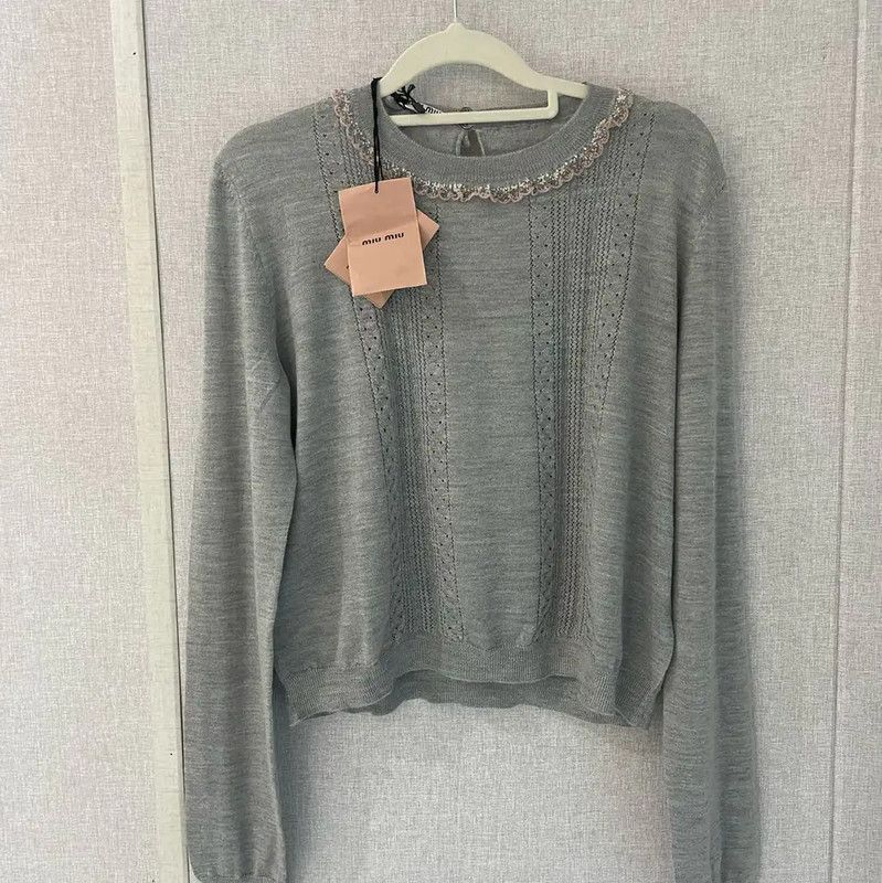 Miu Miu Gray Cashmere Sweater for Women 0089