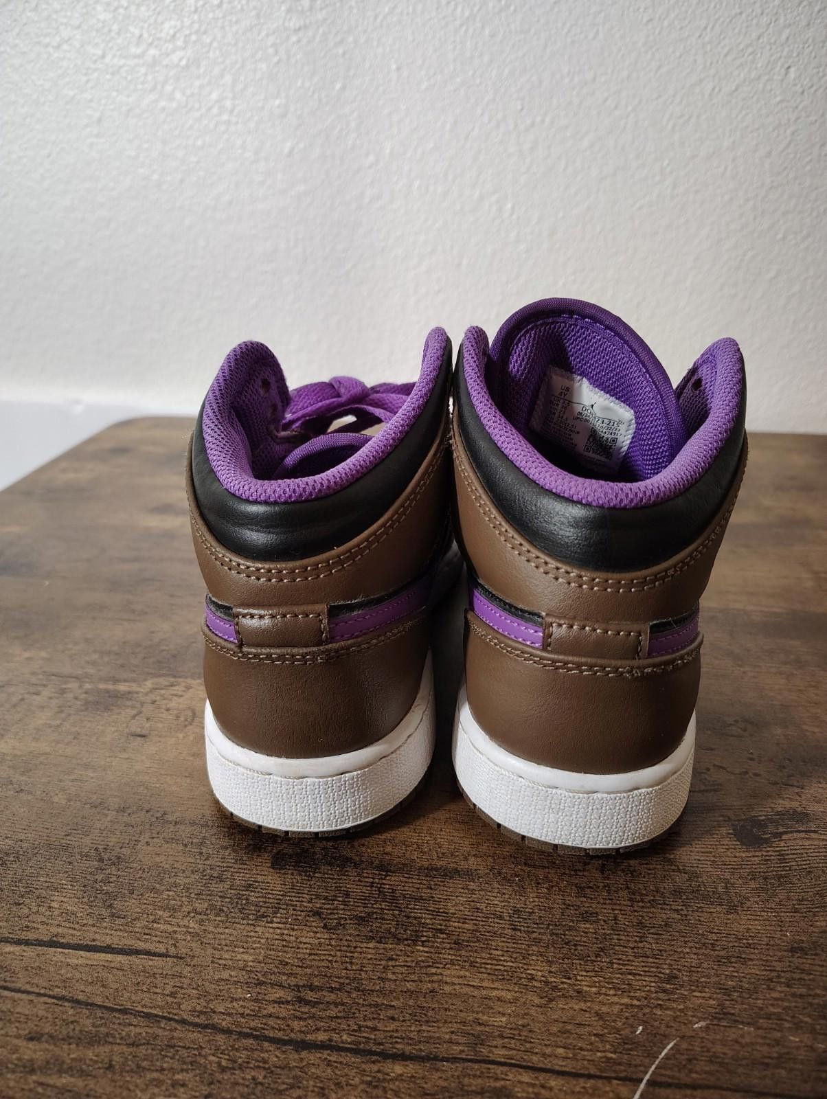 Nike Nike Air Jordan 1 Mid Brown Purple Youth Size 4Y Womens 5.5 Size US 5.5 / IT 35.5 - 4 Thumbnail