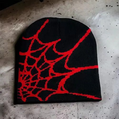 Japanese Brand × Vintage Japanese Vintage Spider Web Alt Punk Y2K Knitted Hat Size ONE SIZE - 2 Thumbnail