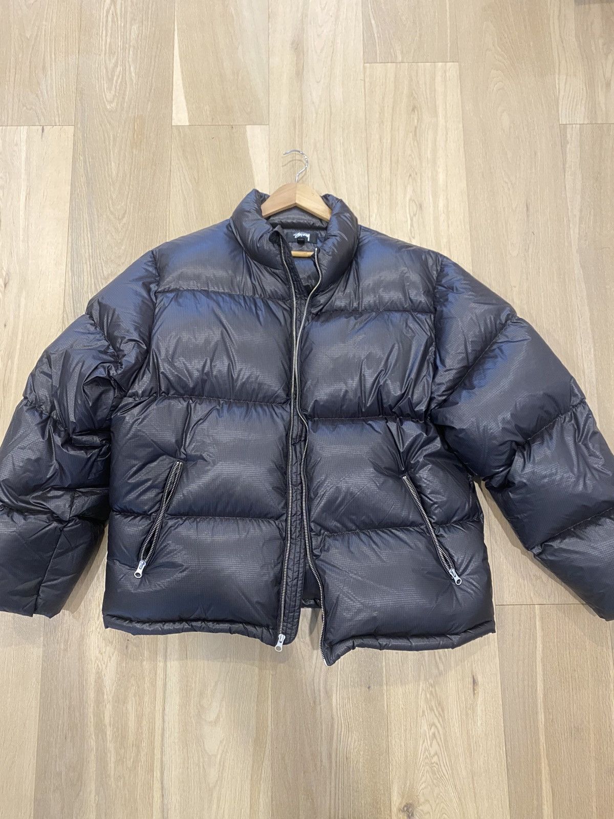 ジャケット・アウター 00s old stussy leather puffer jacket 00s old stussy leather puffer jacket