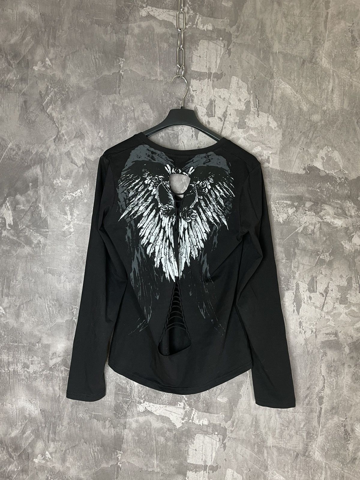 Vintage Vintage Affliction Style Cyber Grunge Y2K Long Sleeve Size L / US 10 / IT 46 - 1 Thumbnail