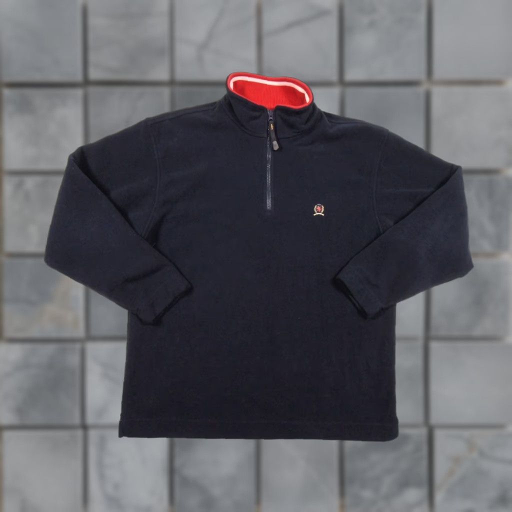 Tommy Hilfiger VINTAGE Tommy Hilfiger Sweater Mens M Blue Fleece 1/4 Zip Oversized Y2K Logo Mock Neck Pullover Casual Adult Mens Blue Sweater Size US M / EU 48-50 / 2 - 1 Thumbnail