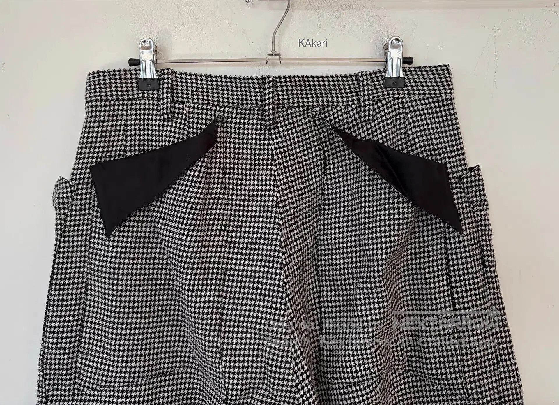 Sulvam Houndstooth Pattern Casual Pants with Patch Pockets. Size US 34 / EU 50 - 3 Thumbnail