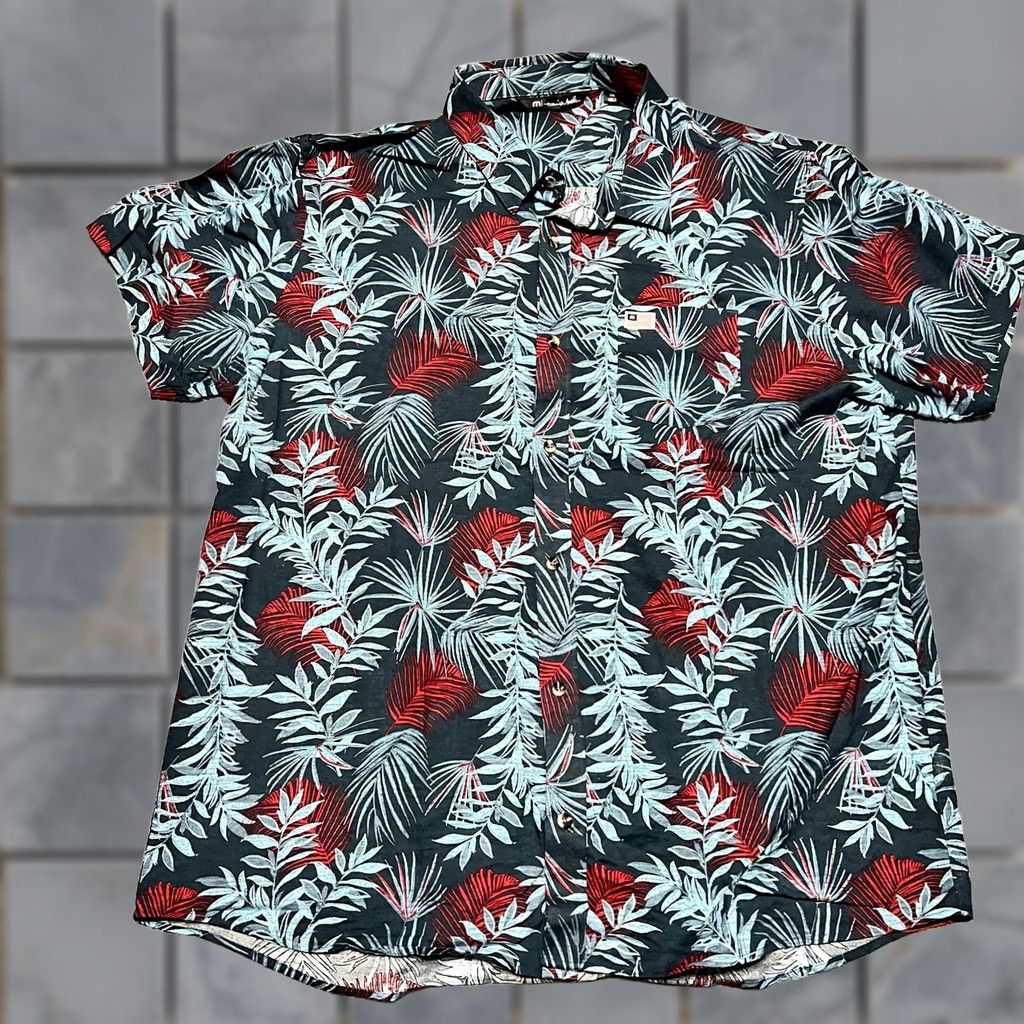 TravisMathew Travis Mathew Shirt Mens XXL Blue Floral Hawaiian Short Sleeve Button RWB Shirt (No further title due to constraint) Size US XXL / EU 58 / 5 - 1 Thumbnail