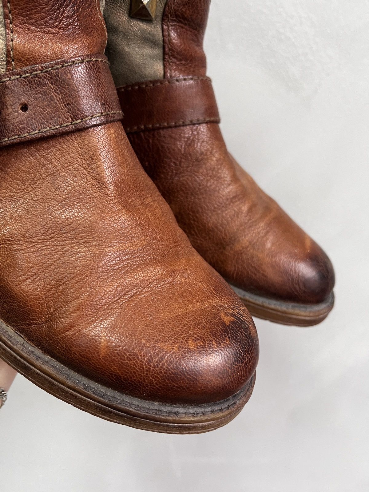 Hedi Slimane Studded platform brown boots avant garde vintage A.S. 98 Size US 7.5 / EU 40-41 - 4 Thumbnail