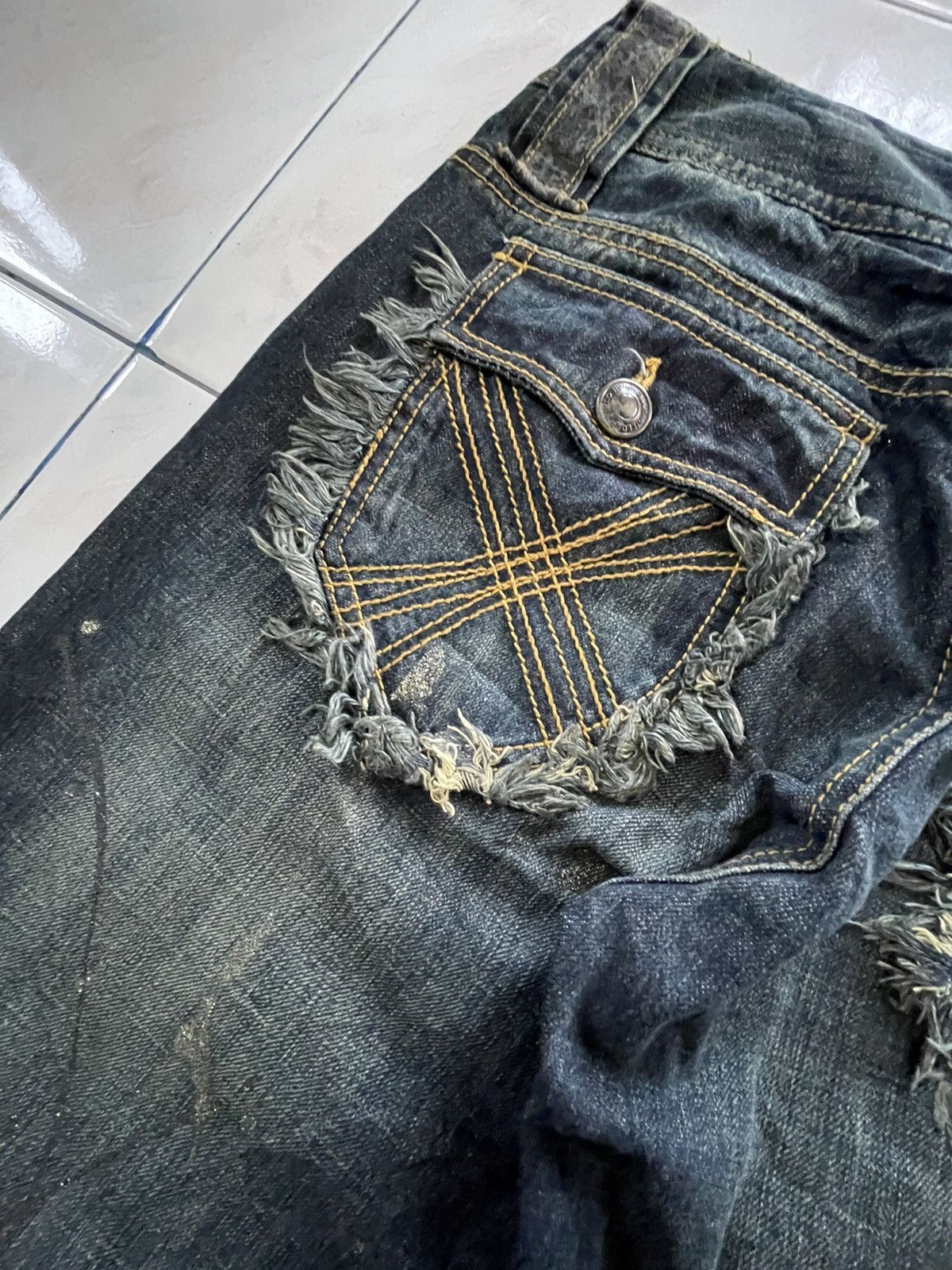 If Six Was Nine Shredded Studded Distressed Painter Japanese Brand Jeans Size US 32 / EU 48 - 19 Thumbnail