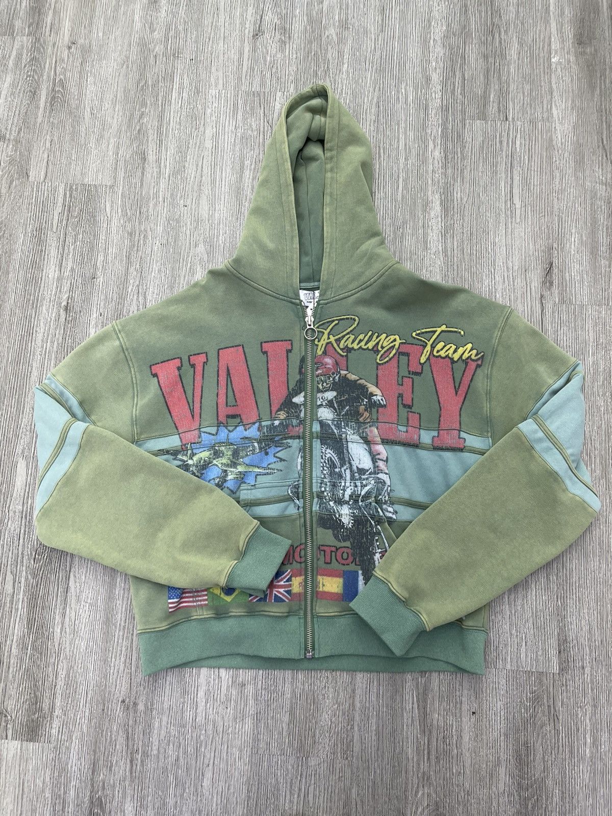 Vale Vale lives “motorcross” zip up hoodie ( green) Size US XL / EU 56 / 4 - 1 Thumbnail