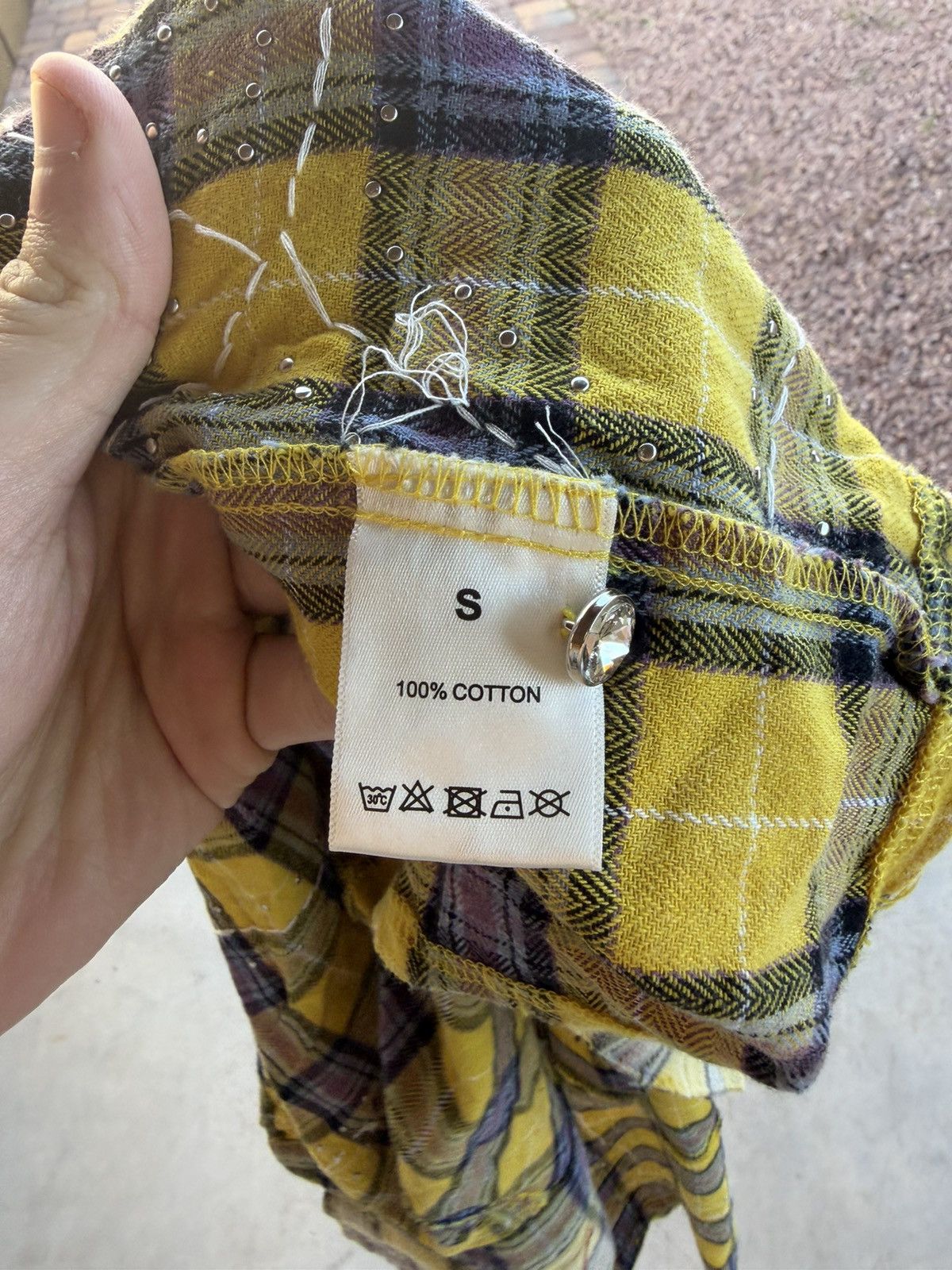 Vale Vale Forever Lemonhead Rhinestone Flannel Yellow Blue Small Size US S / EU 44-46 / 1 - 4 Thumbnail