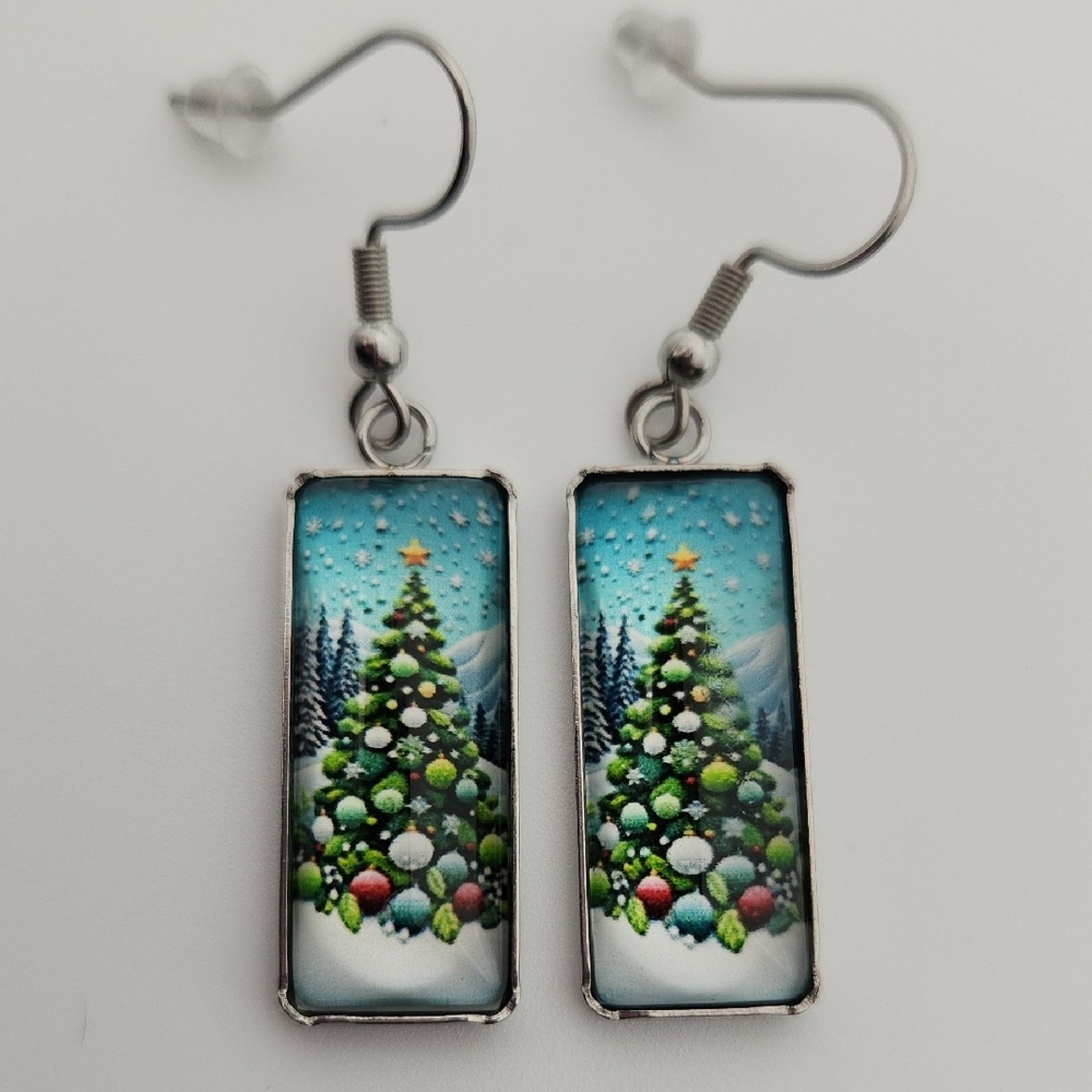 Other Holiday Christmas Tree Earrings Glass Festive Dangle New Size ONE SIZE - 3 Thumbnail