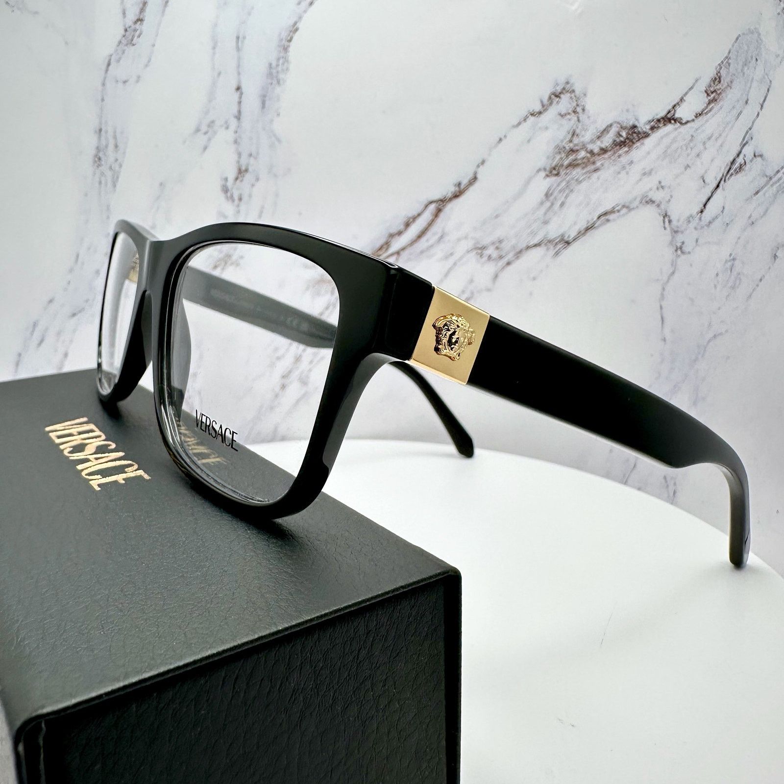 Versace New VERSACE Eyeglasses Black Square Gold Medusa Versace Size ONE SIZE - 16 Thumbnail