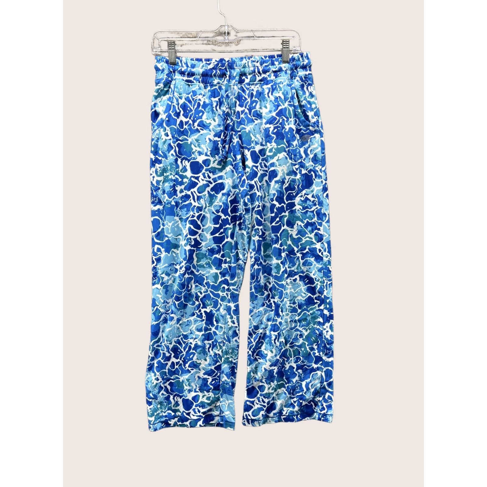 Vintage Reel Legends Sweatpants Womens PS Petite Blue Camo Drawstring Beach Wide Leg Pants Size 28" / US 6 / IT 42 - 1 Thumbnail
