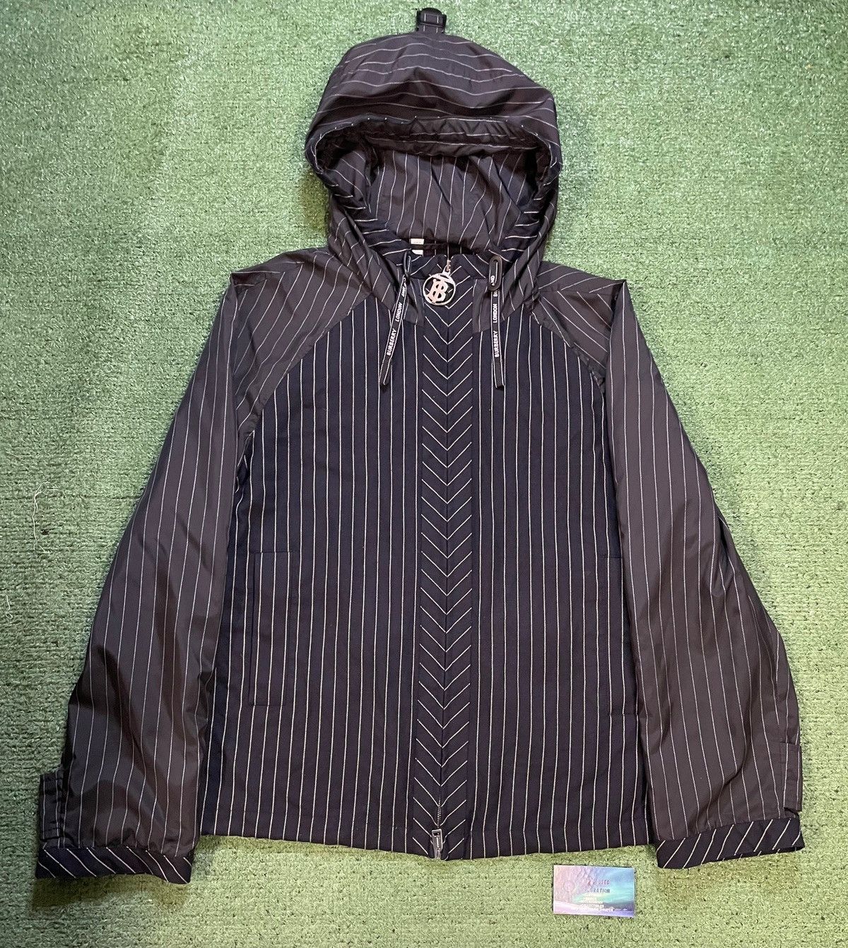 Burberry Burberry navy and white pinstripe jacket Size US XL / EU 56 / 4 - 1 Thumbnail