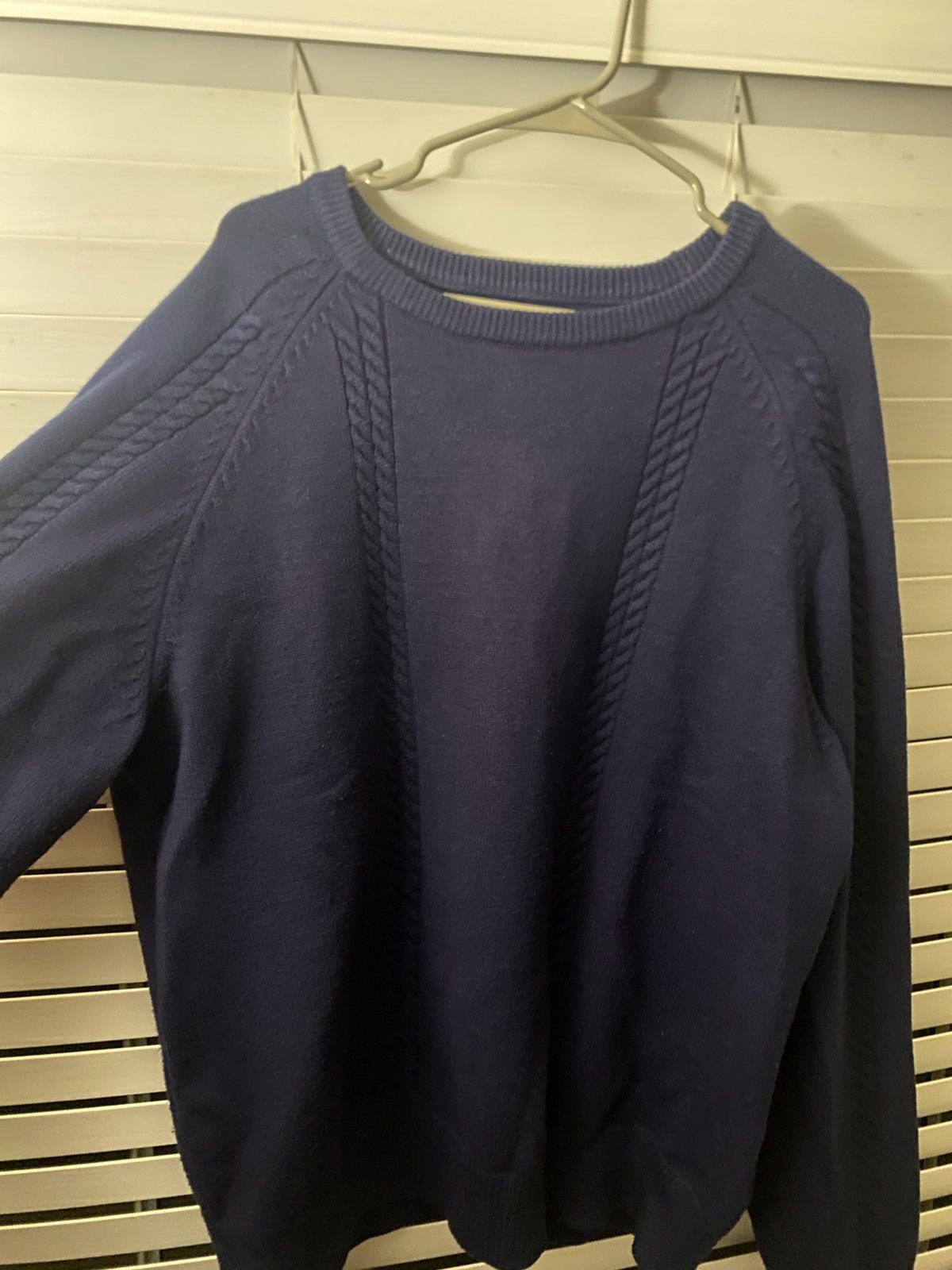 Richie Le Collection Richie Le Cable Knit Sweater Navy Size US XL / EU 56 / 4 - 1 Thumbnail