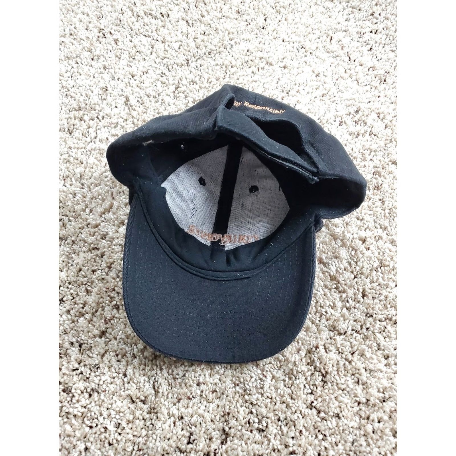 Vintage VINTAGE Courvoisier Hat Cap Strap Back Black Embroidered Promo Advertising Mens Size ONE SIZE - 7 Thumbnail