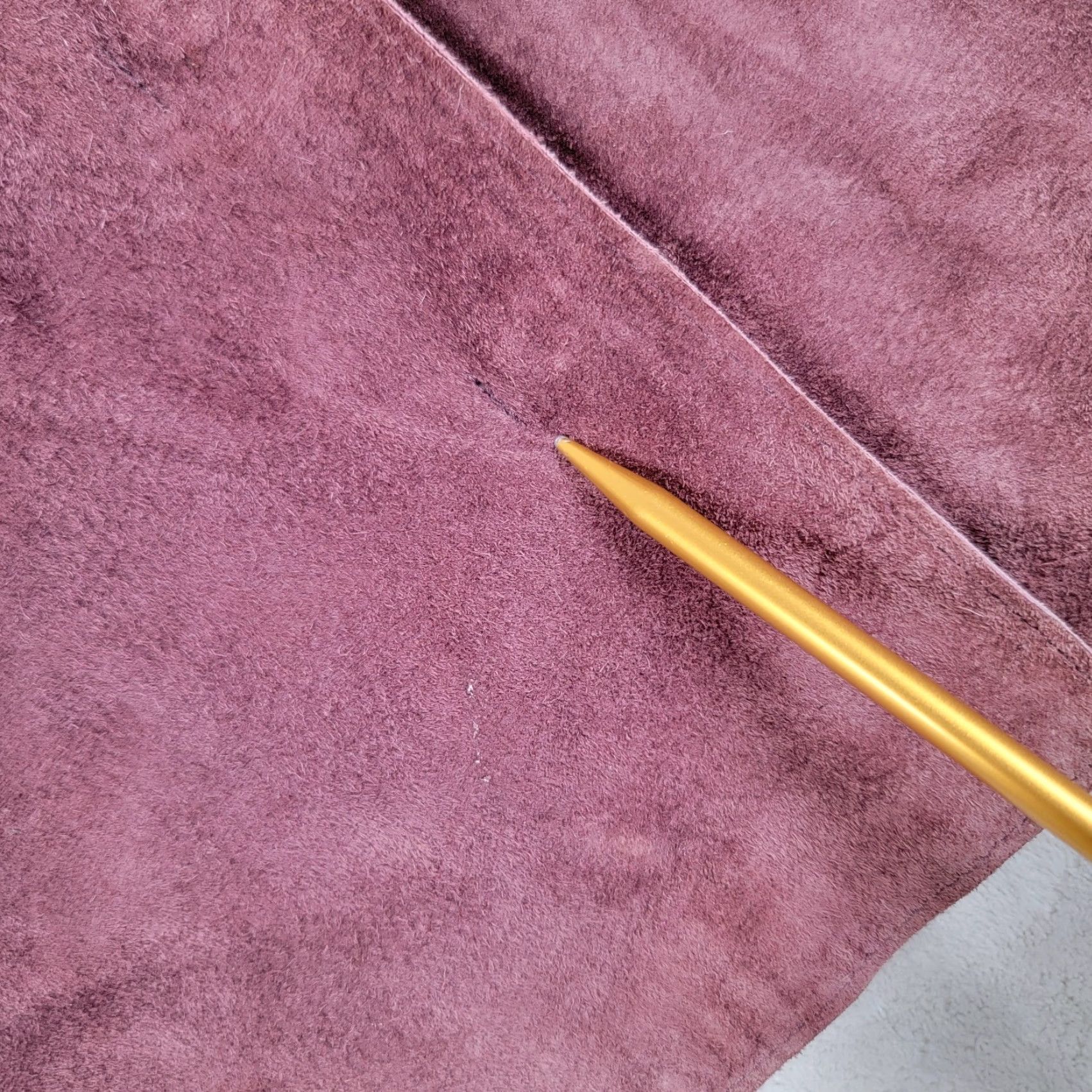 Vintage I.E. Relaxed 100% Leather Suede Plum Purple Jacket Women's Size 14 Relaxed Long Sleeve Button Closure Pockets Collared Lined Preppy Jacket Size XL / US 12-14 / IT 48-50 - 5 Thumbnail