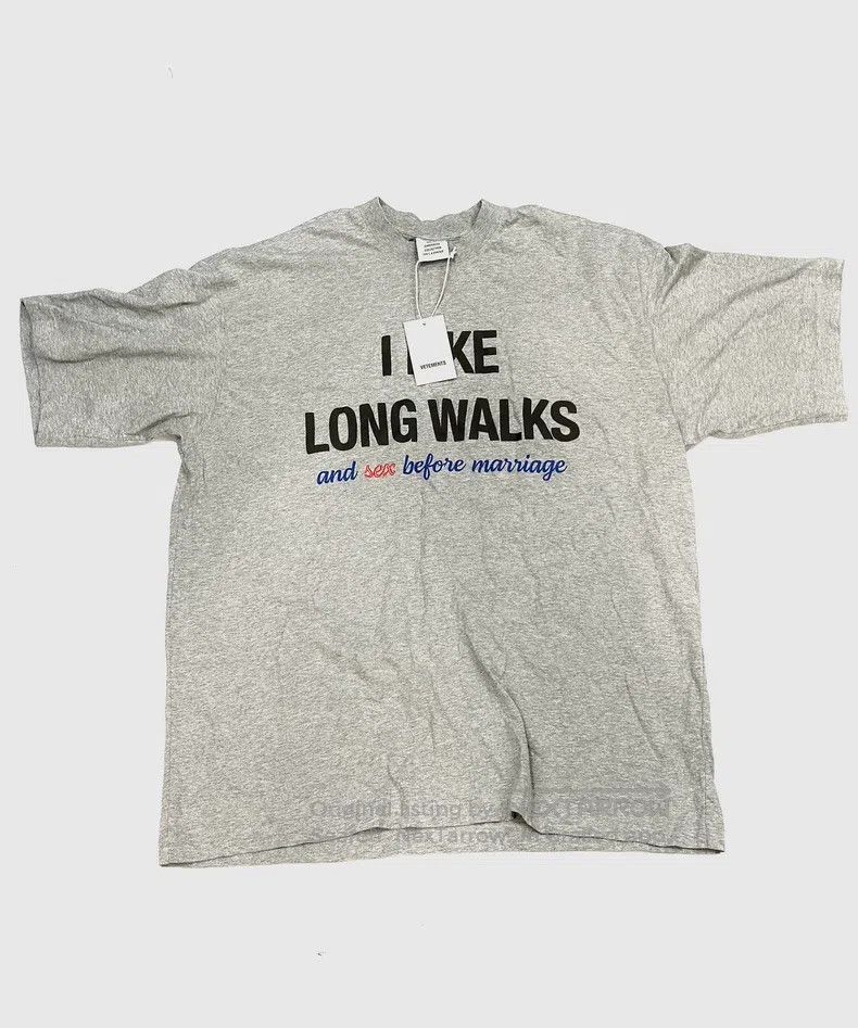 Vetements Vetements Grey Slogan Short Sleeve Size US S / EU 44-46 / 1 - 1 Thumbnail