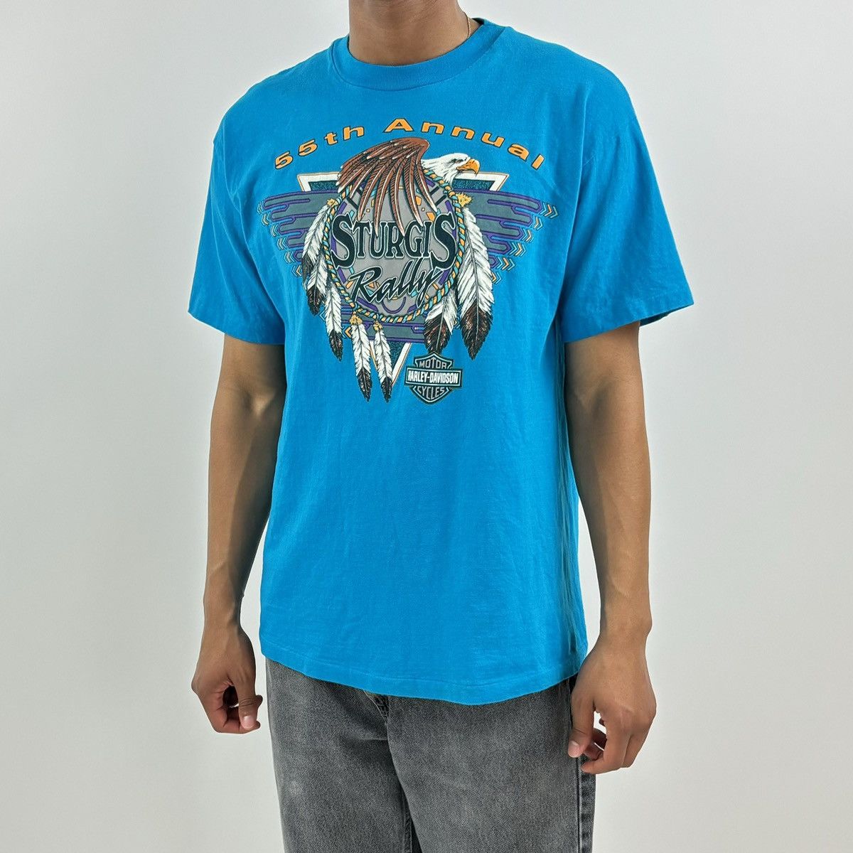 Harley Davidson × Vintage vintage 90s 1995 HARLEY DAVIDSON EAGLE SOUTH DAKOTA t-shirt Size US L / EU 52-54 / 3 - 5 Thumbnail