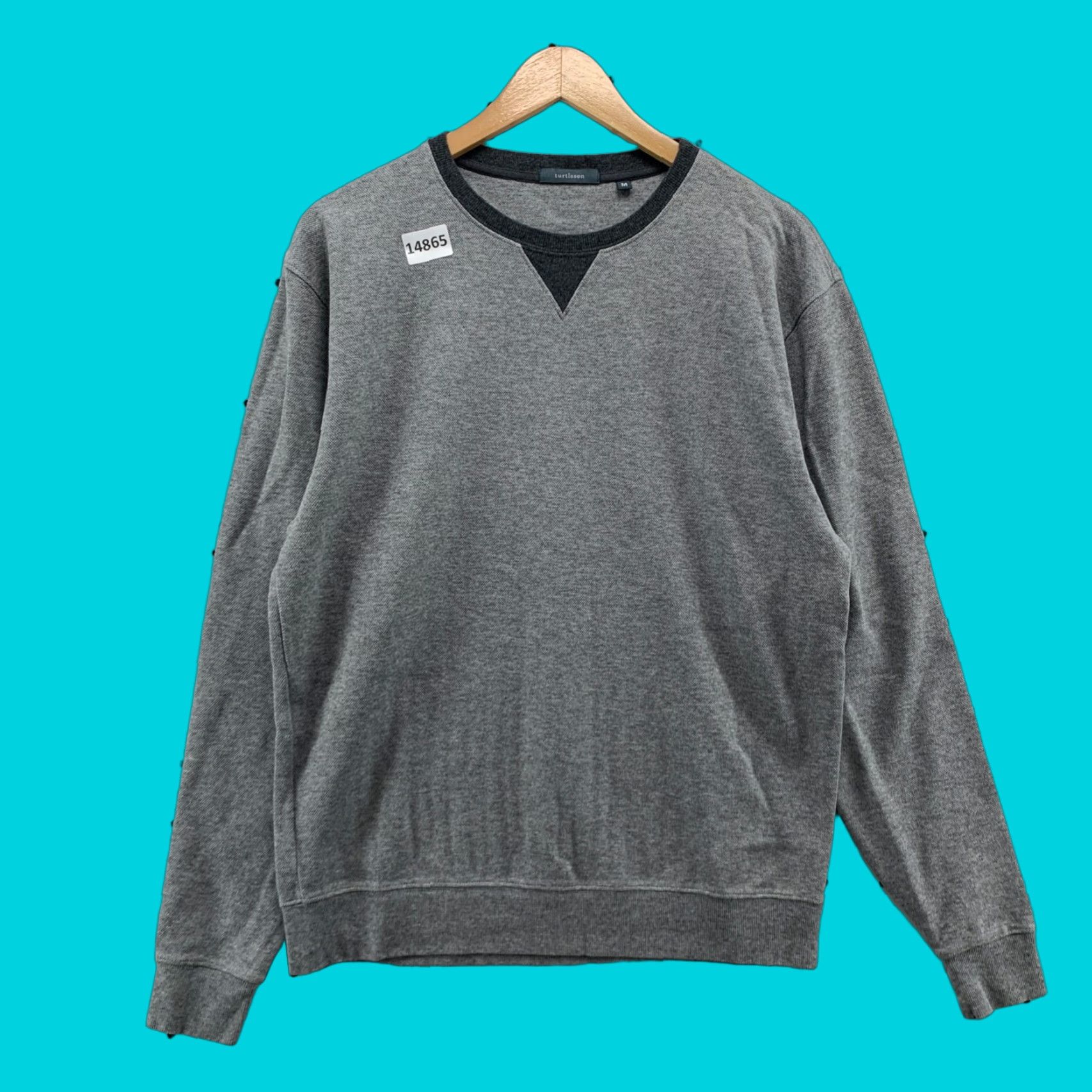 Vintage VINTAGE TURTLESON Pima Cotton Pullover Medium Sweater Gray V Notch Lightweight Mens Size US M / EU 48-50 / 2 - 1 Thumbnail