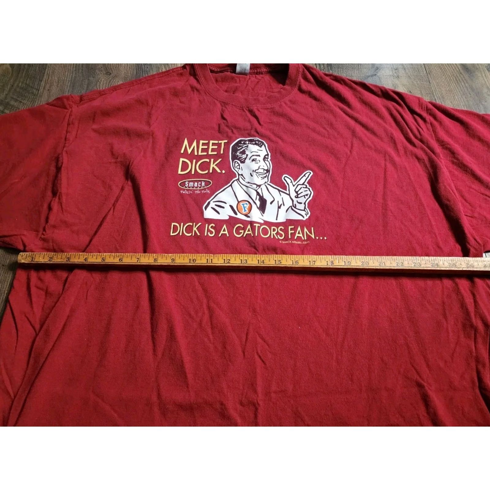 Vintage Smack Apparel Mens T-Shirt 4XL Football Red Double-Sided Crew Neck Short Sleeve Georgia Florida Seminoles Gators Mens Size US XXL / EU 58 / 5 - 3 Thumbnail
