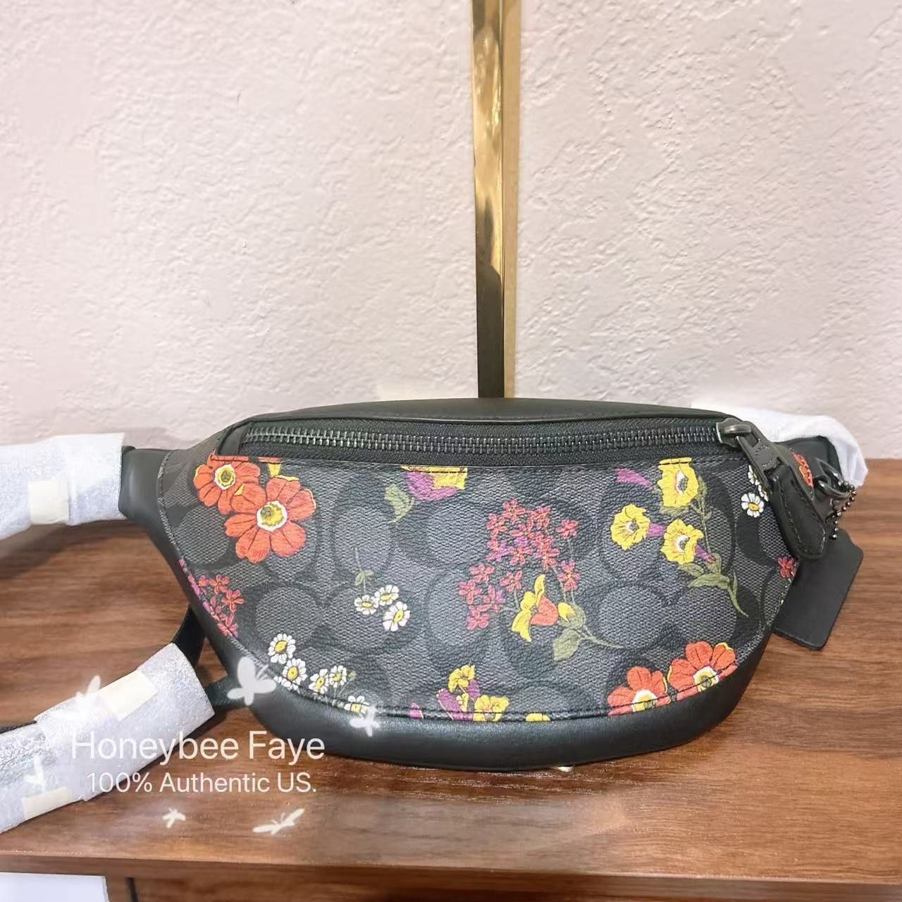 Coach Warren Mini Belt Bag In Signature Canvas With Floral CR189 Size ONE SIZE - 3 Thumbnail