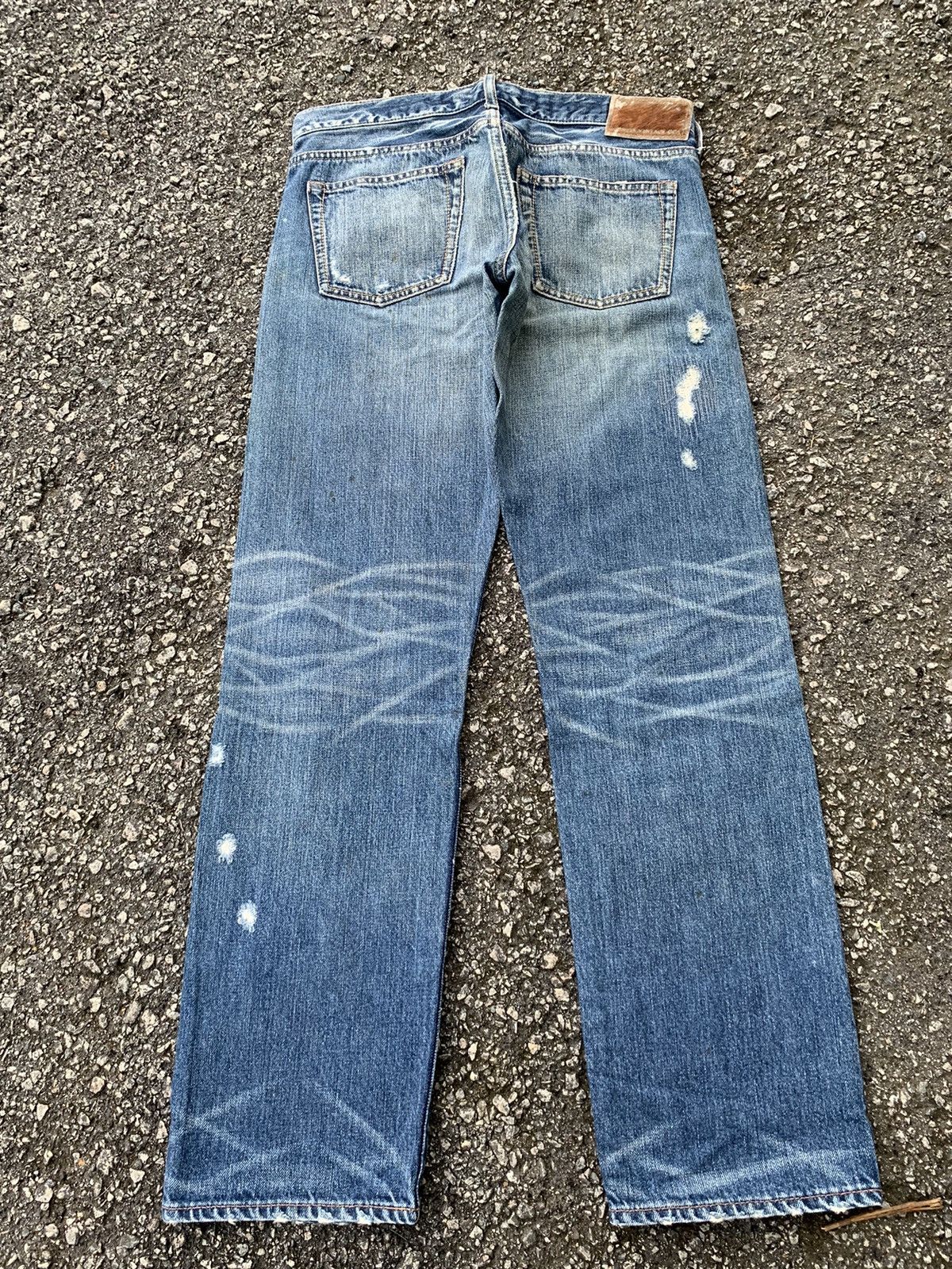 GOA GENUINE VINTAGE GOA JAPANESE SELVEDGE PUNK DISTRESSED DENIM☠️ Size US 30 / EU 46 - 4 Thumbnail