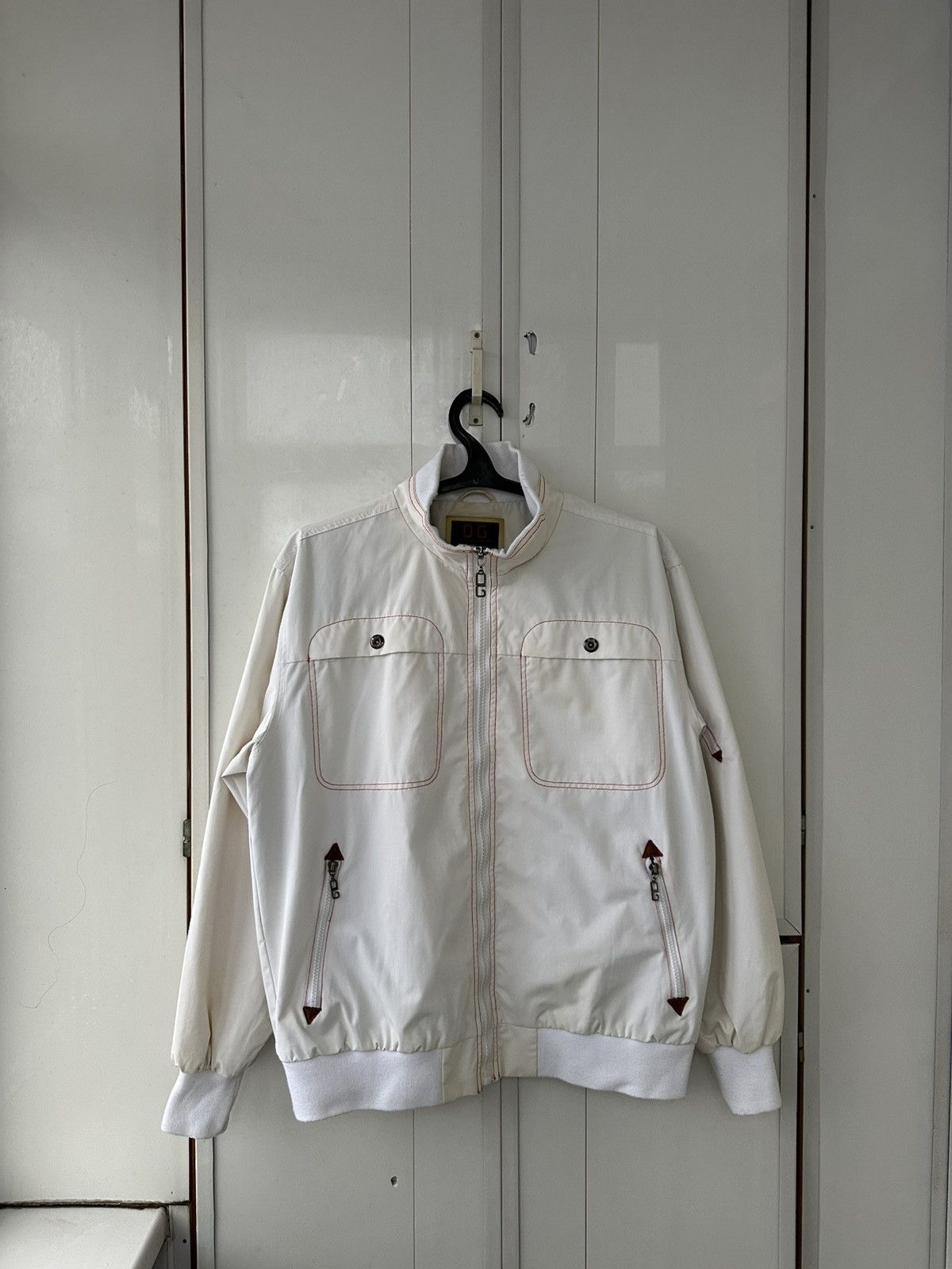 Dolce & Gabbana × Vintage Vintage Dolce Gabbana Nylon White Jacket Y2K Fit Size US L / EU 52-54 / 3 - 1 Thumbnail
