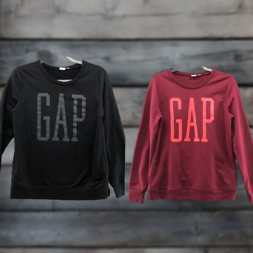 Gap GAP Logo Sweatshirts 2 Piece Lot Womens XS Black Relaxed Lounge Pullover Size XS / US 0-2 / IT 36-38 - 1 Thumbnail