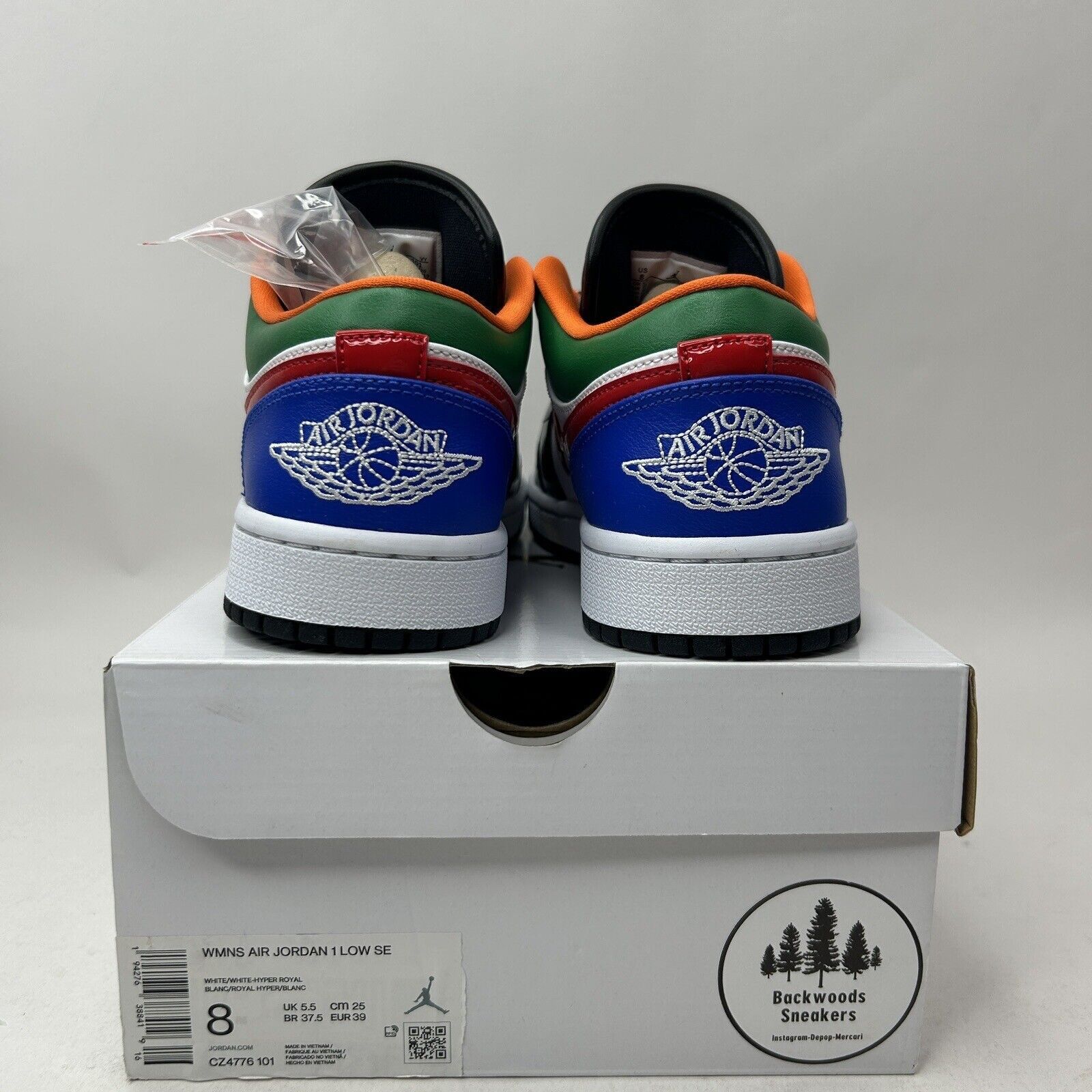 Nike Nike Air Jordan 1 Low SE “Black Toe Multi-Color” 2023 Size US 8 / IT 38 - 4 Thumbnail