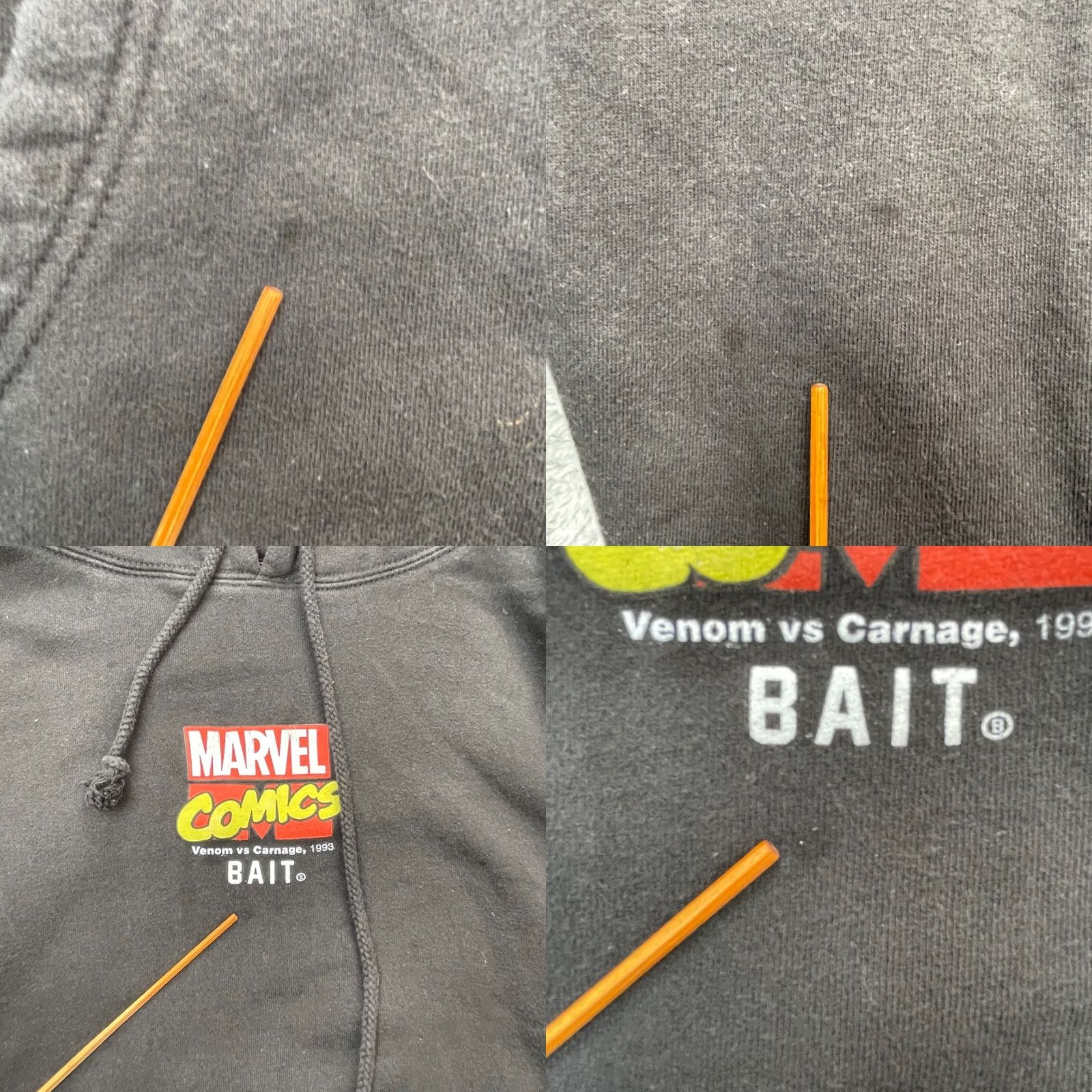 Vintage Marvel Hoodie Men XL Black Venom Carnage Comics Graphic Print Pullover Hooded Casual Sweatshirt Size US XL / EU 56 / 4 - 8 Thumbnail