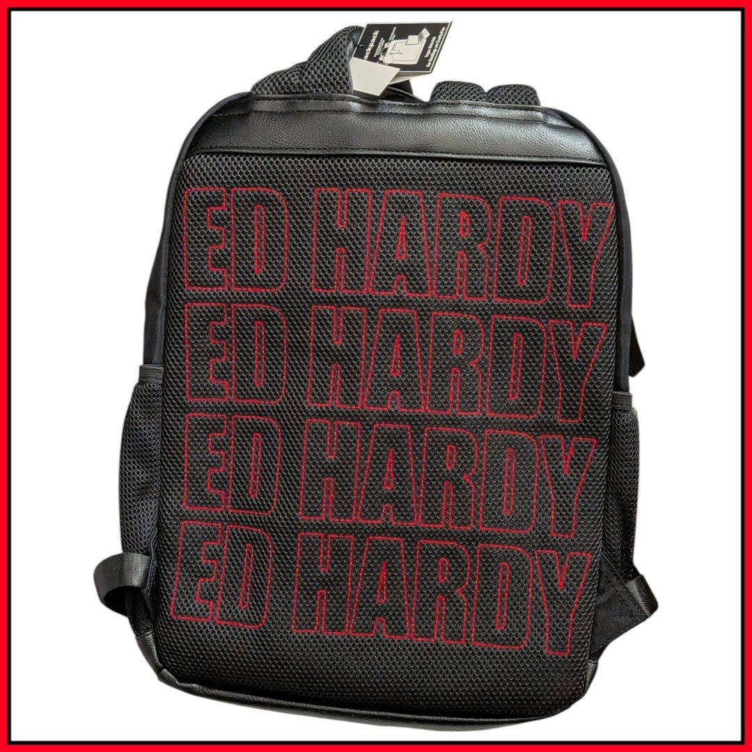Ed Hardy New ED HARDY Checkered Backpack Skull Patches Size ONE SIZE - 3 Thumbnail