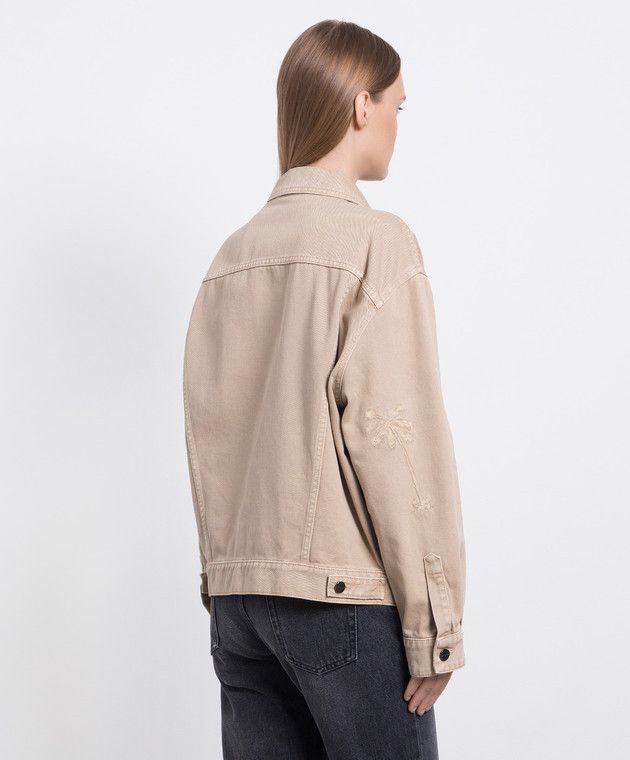 Palm Angels o1s22i1n0824 Oversized Denim Jacket in Beige Size M / US 6-8 / IT 42-44 - 4 Thumbnail