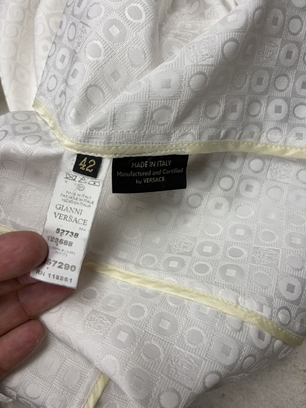 Versace 2000s Gianni Versace Double Breasted Trench Coat Jacquard Size M / US 6-8 / IT 42-44 - 14 Thumbnail