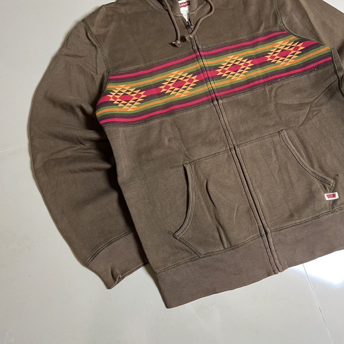 Japanese Brand Vtg Levi’s Faux Fur Tribal Zip Hoodie – Rare Outdoor Style Size US L / EU 52-54 / 3 - 4 Thumbnail