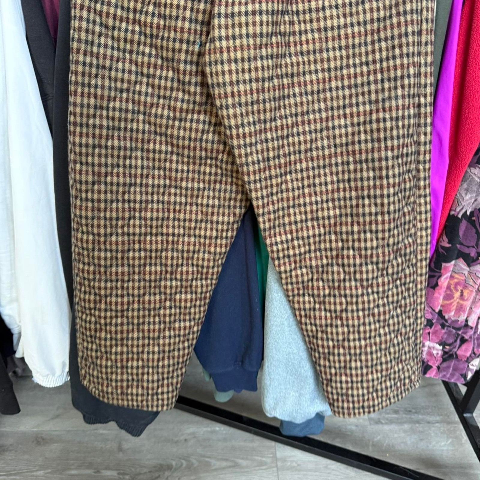 Other Vintage 70s or 80s Chinese Plaid Thick Pants, Super Unique Size US 28 / EU 44 - 8 Thumbnail
