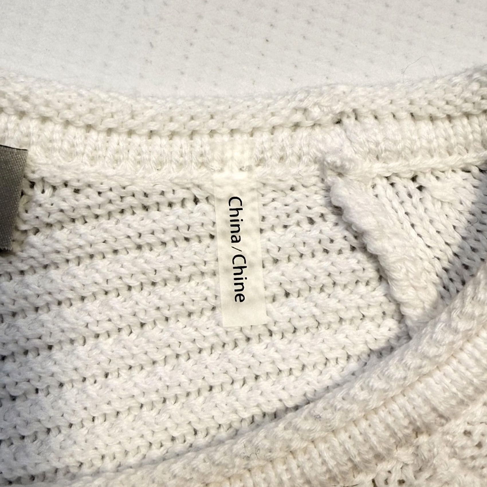 Vintage Kinross Womens Sweater Knit Crewneck Raglan White Chevron Geometric Cotton Pullover S Small Knit Slim-Cut Casual Size S / US 4 / IT 40 - 5 Thumbnail
