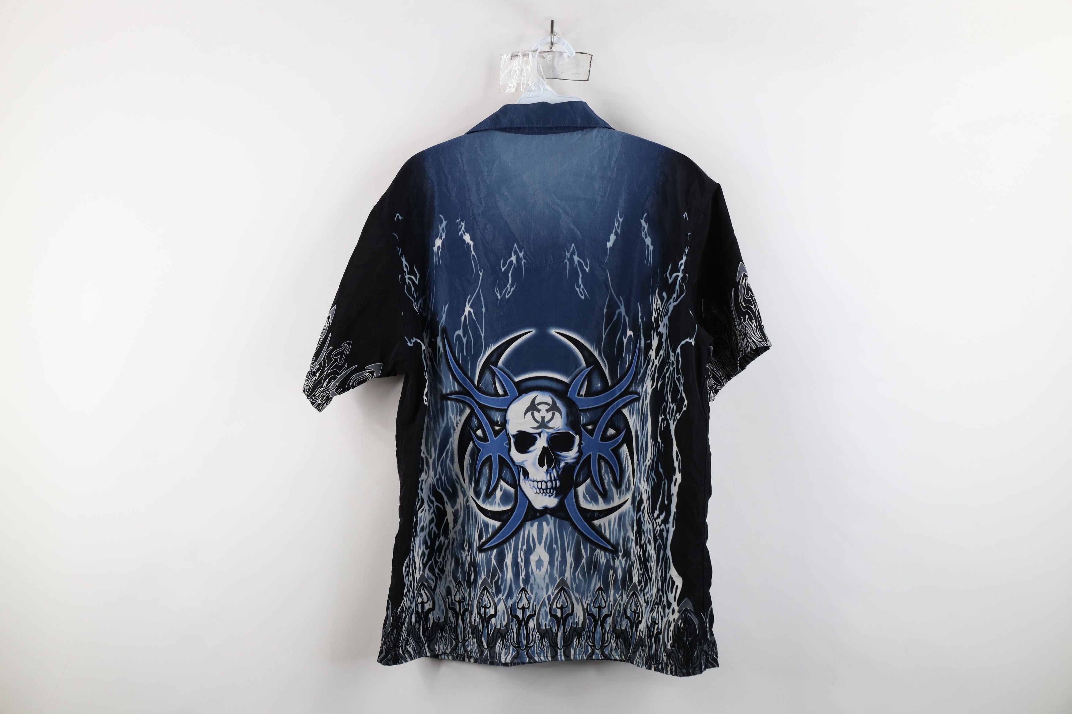 Vintage Vintage 90s Y2K Streetwear Skull Fire Flames Button Shirt Size US S / EU 44-46 / 1 - 11 Thumbnail