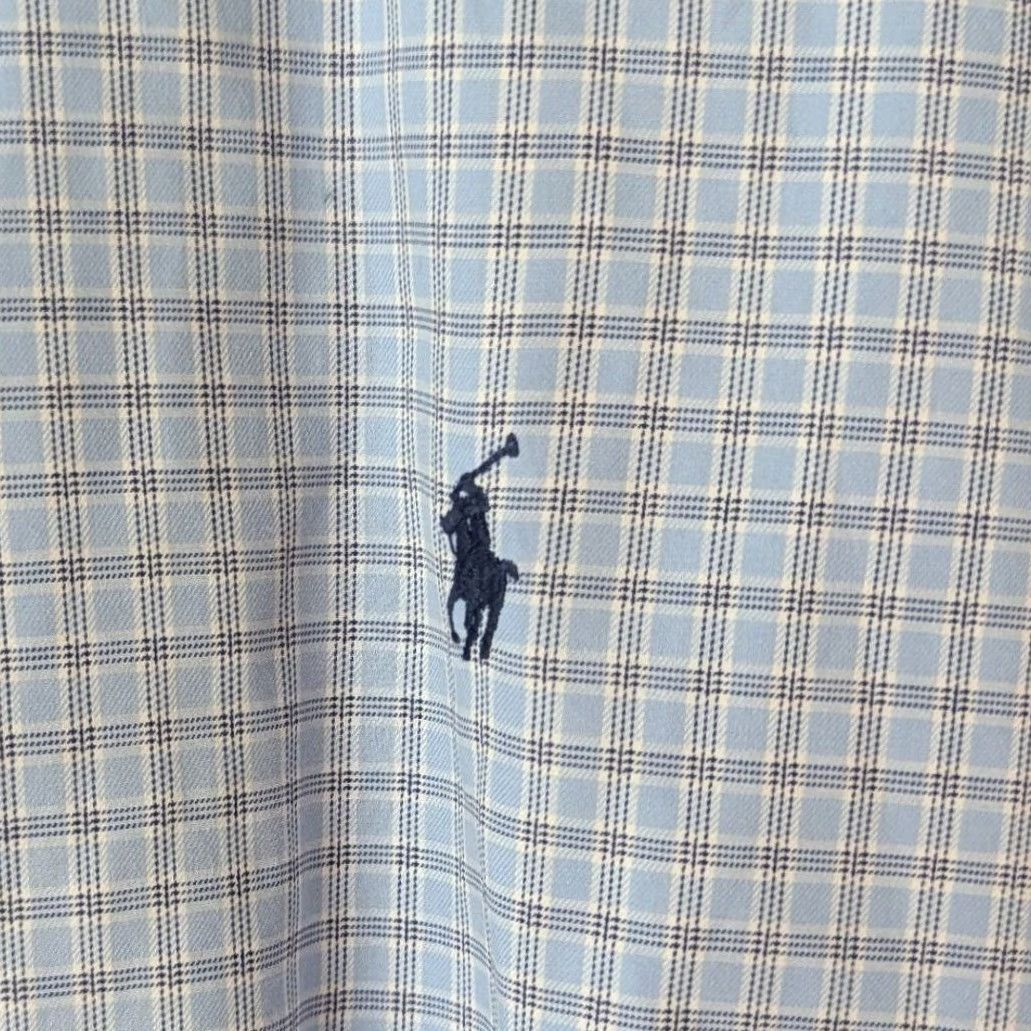 Polo Ralph Lauren Polo Ralph Lauren Blake Short Sleeve Button Down Shirt Blue Grid Check Mens XL Size US XL / EU 56 / 4 - 4 Thumbnail