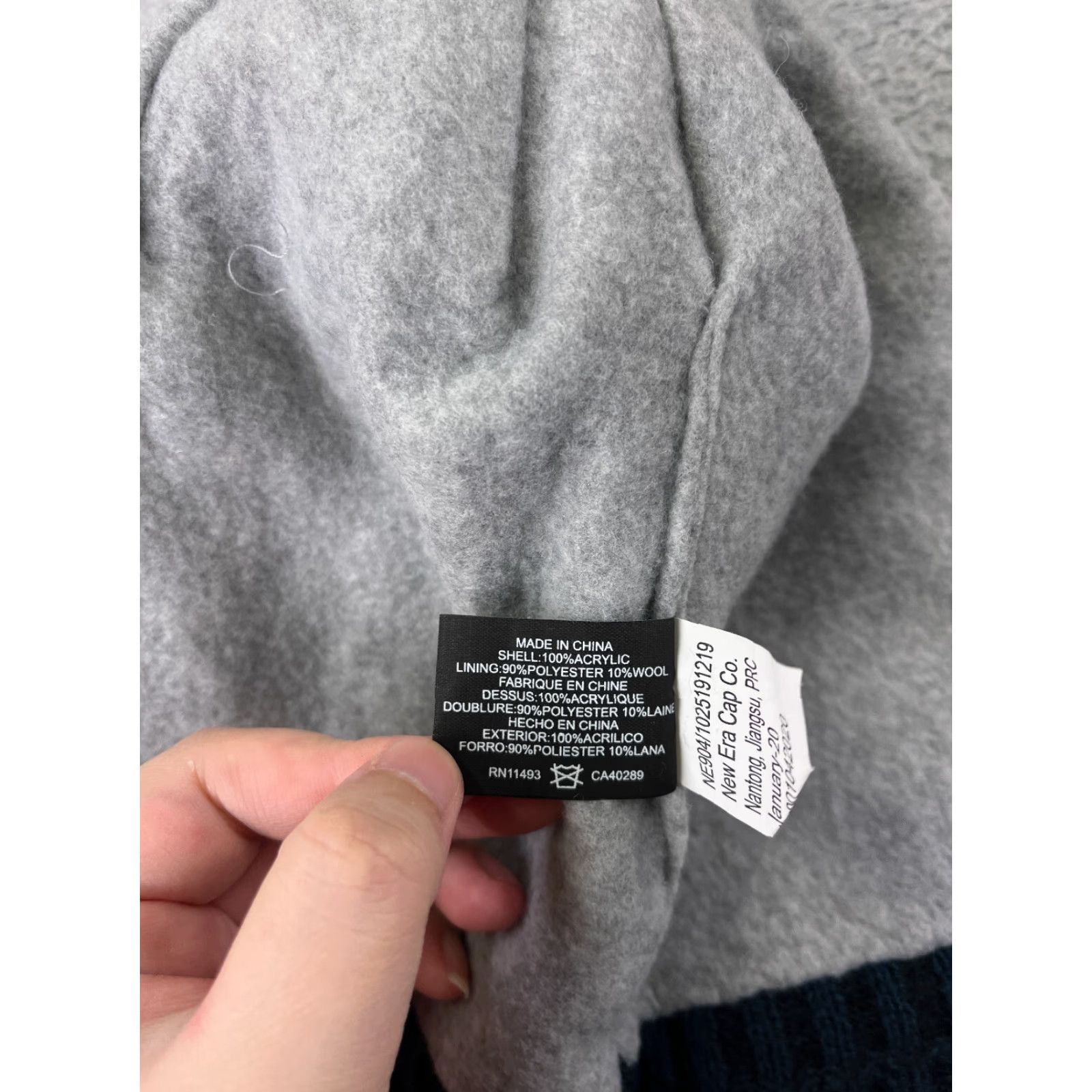 New Era New Era Beanie Hat Adult One Size Blue Gray Knit Wool Acrylic Poly Pom Size ONE SIZE - 8 Thumbnail