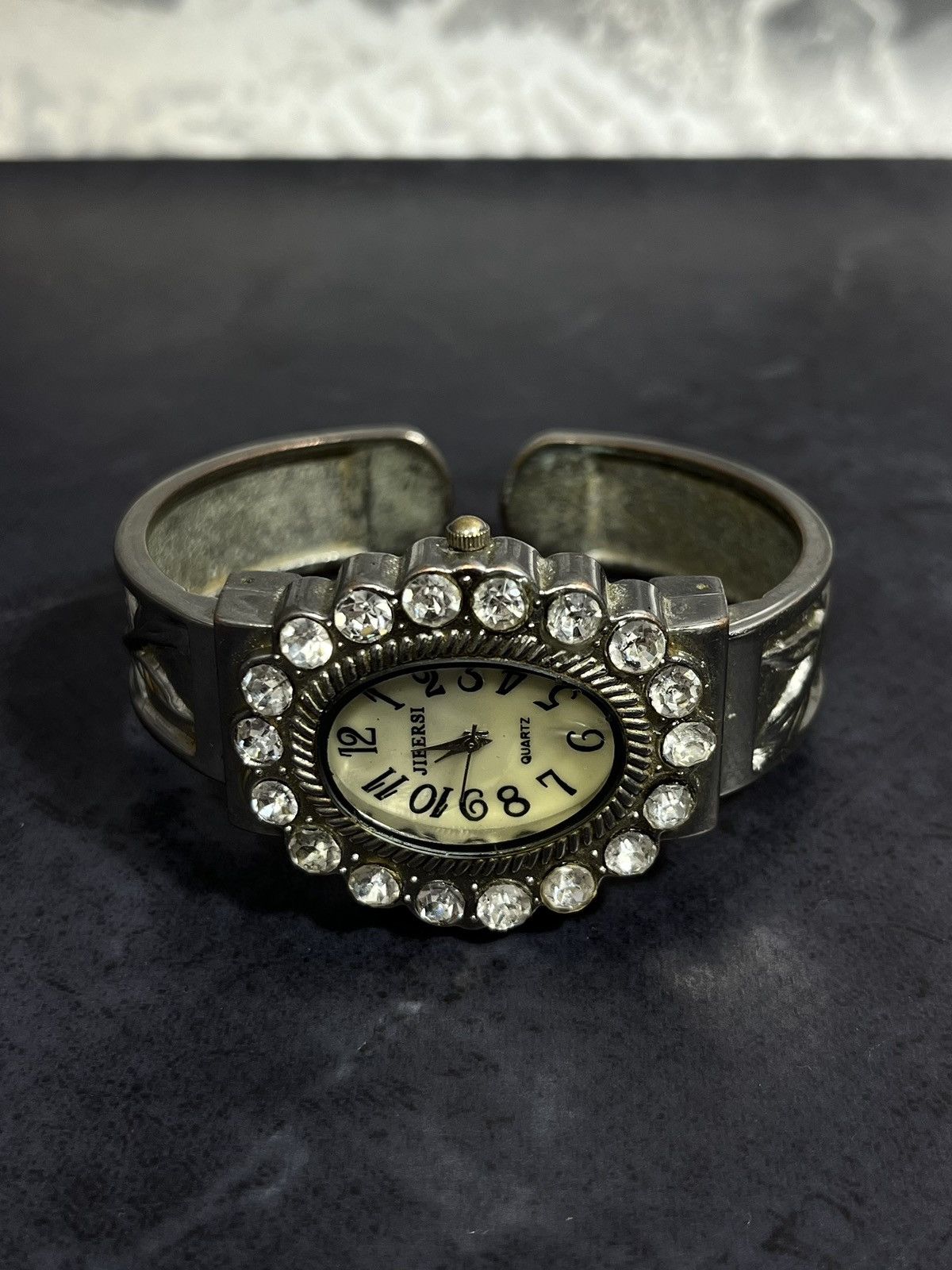 Jewelry Jiersi Rhinestone Cuff Watch, Vintage Style, Japanese Brand Size ONE SIZE - 1 Thumbnail