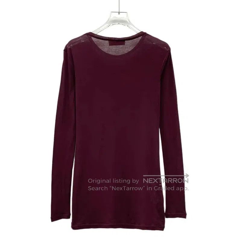 Miu Miu Miu Miu Wine Red Cotton Long Sleeve Top . Size XS / US 0-2 / IT 36-38 - 2 Thumbnail