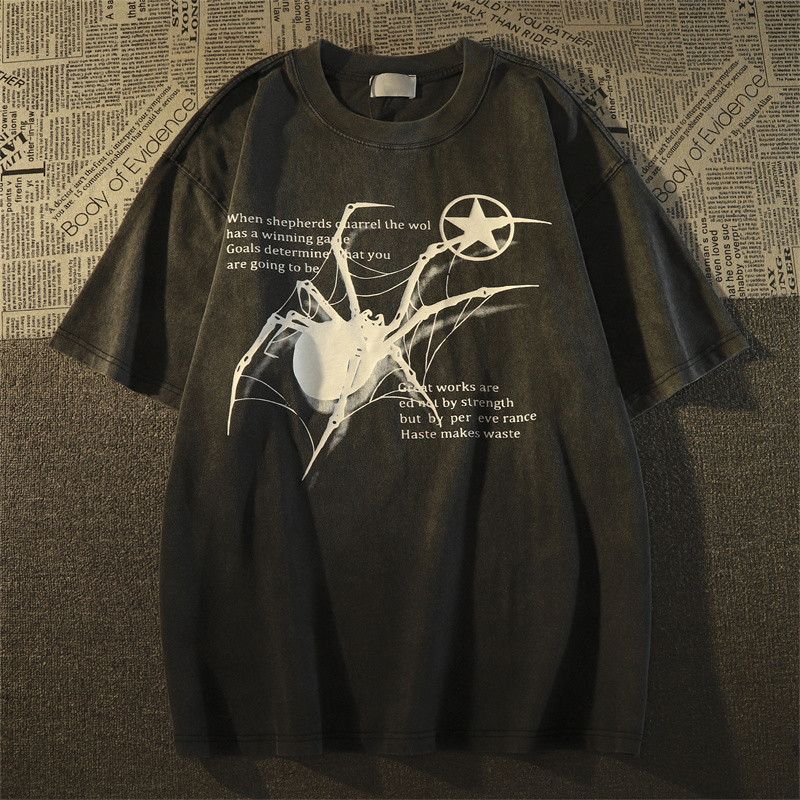 Japanese Brand Arachnid Spider 5-Star Black Printed Tee Size US L / EU 52-54 / 3 - 1 Thumbnail
